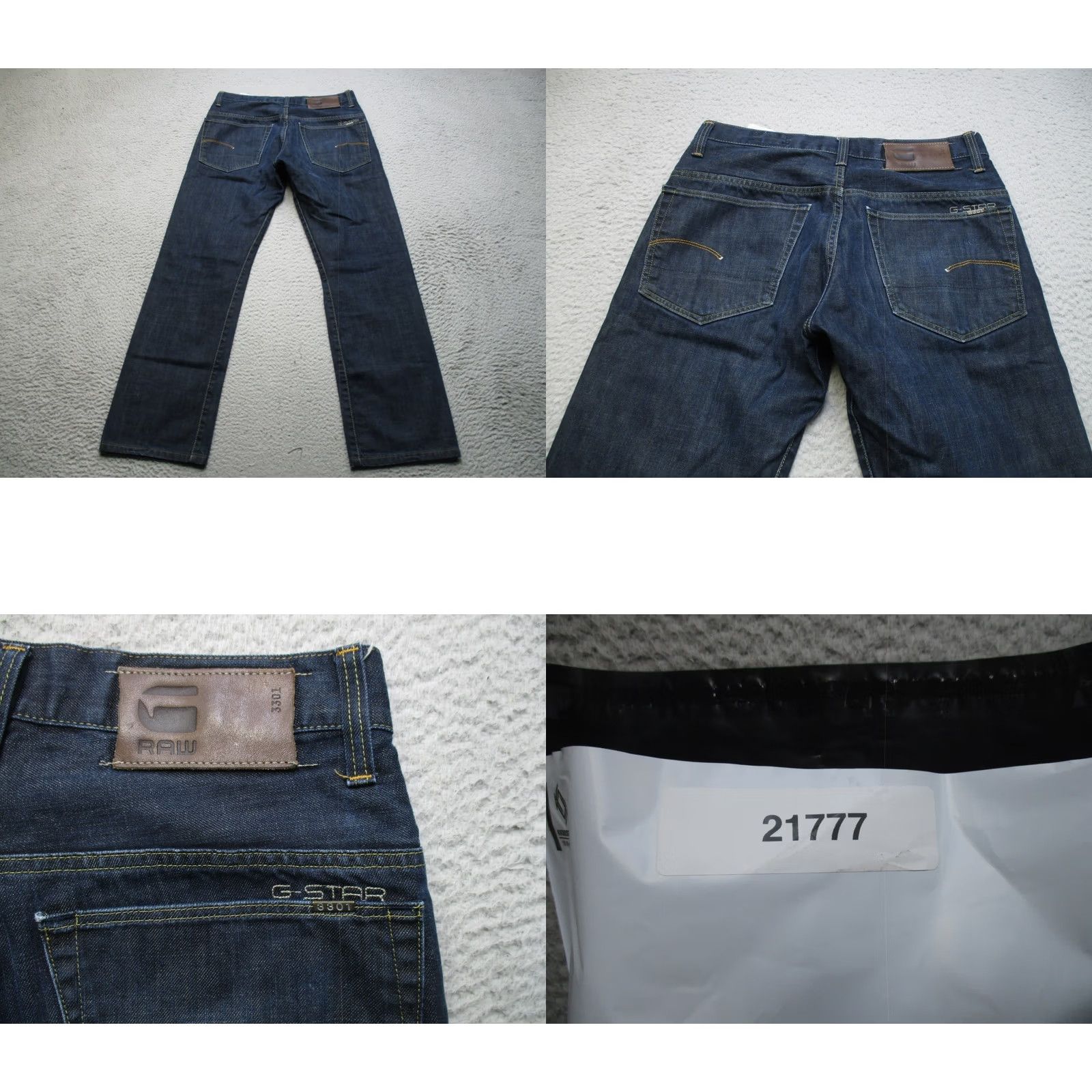 G-Star G Star Jeans Mens 30 Blue 3301 Straight Blue Raw Denim Casual Preppy Size US 30 / EU 46 - 9 Thumbnail