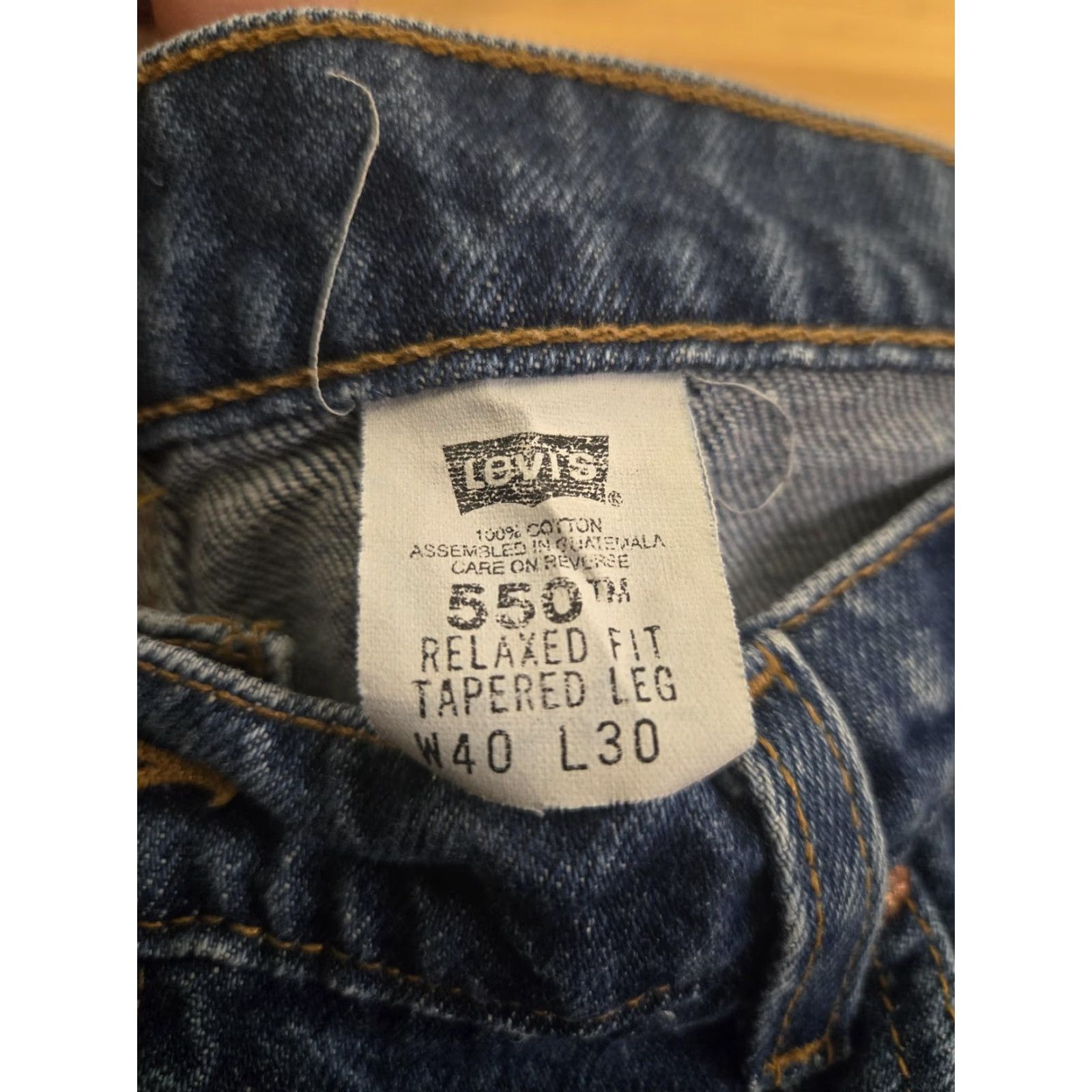 Levi's Levi's 550 Jeans Mens 40x30 Blue Medium Wash Relaxed Fit Tapered Leg Denim Jeans Mens Blue 40 30 Cotton Zip Five-pocket Size US 40 / EU 56 - 6 Thumbnail