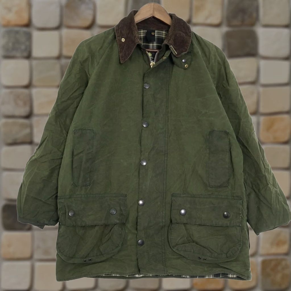 Barbour VINTAGE Barbour BEAUFORT UK Made 3 Wallant Tag Oiled Cotton Jacket Khaki Used Mens C38 97CM 75x57x77cm Size US XXS / EU 40 - 1 Thumbnail