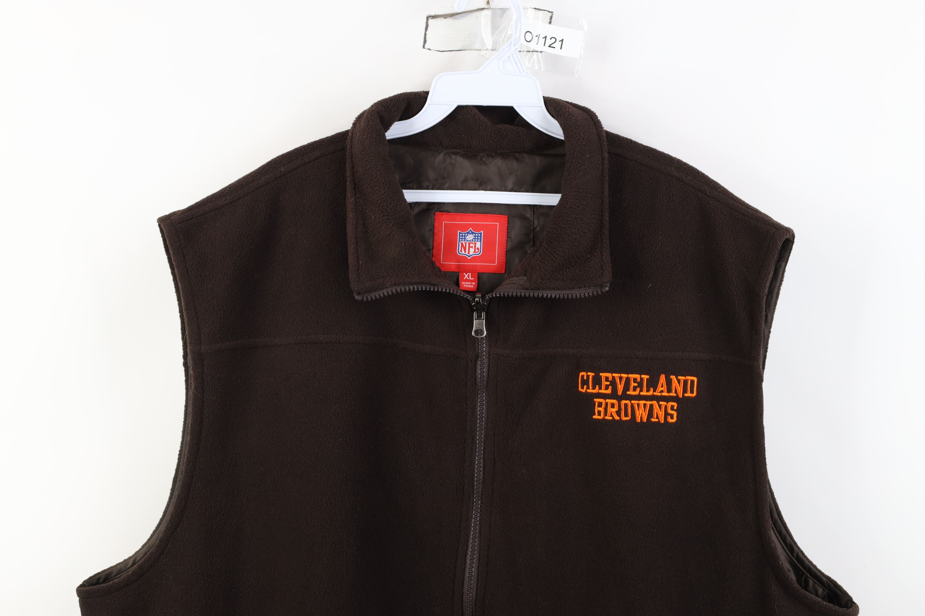Vintage Vintage NFL Browns Football Fleece Vest Jacket Brown Size US XL / EU 56 / 4 - 2 Thumbnail