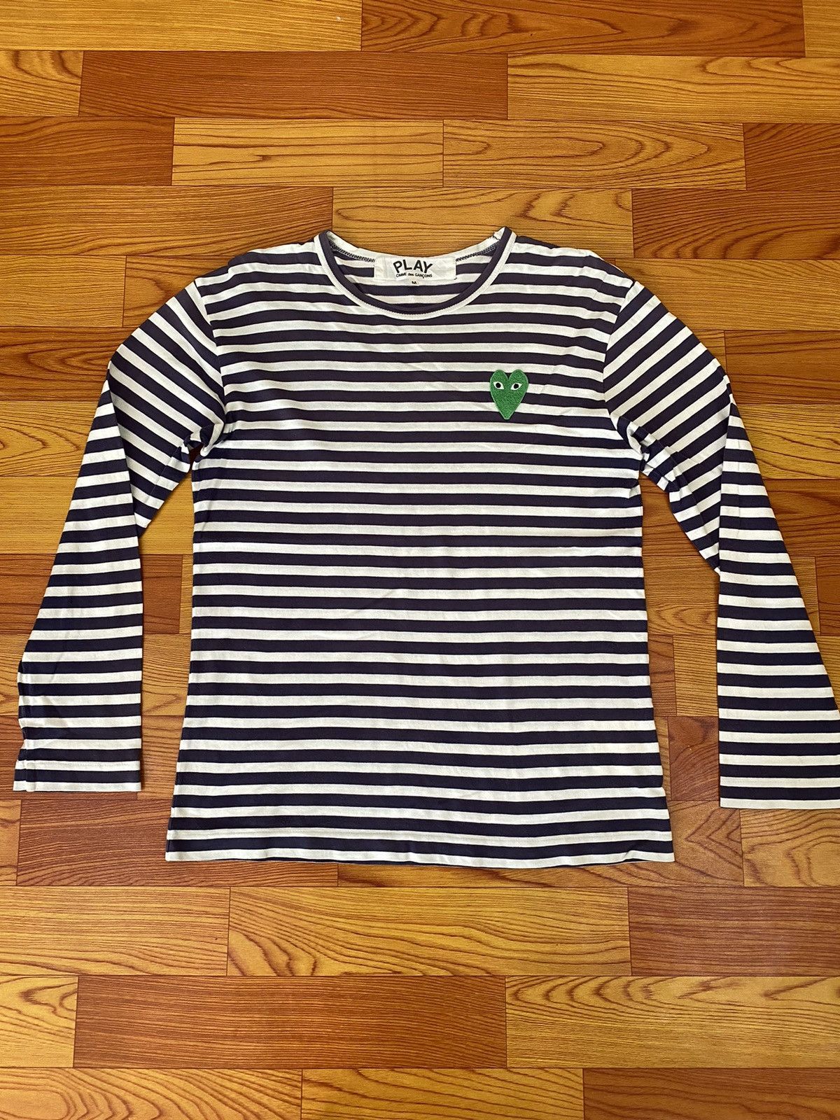Grey Cdg Play Striped Long Sleeve Comme Des Garcons Play Stripes