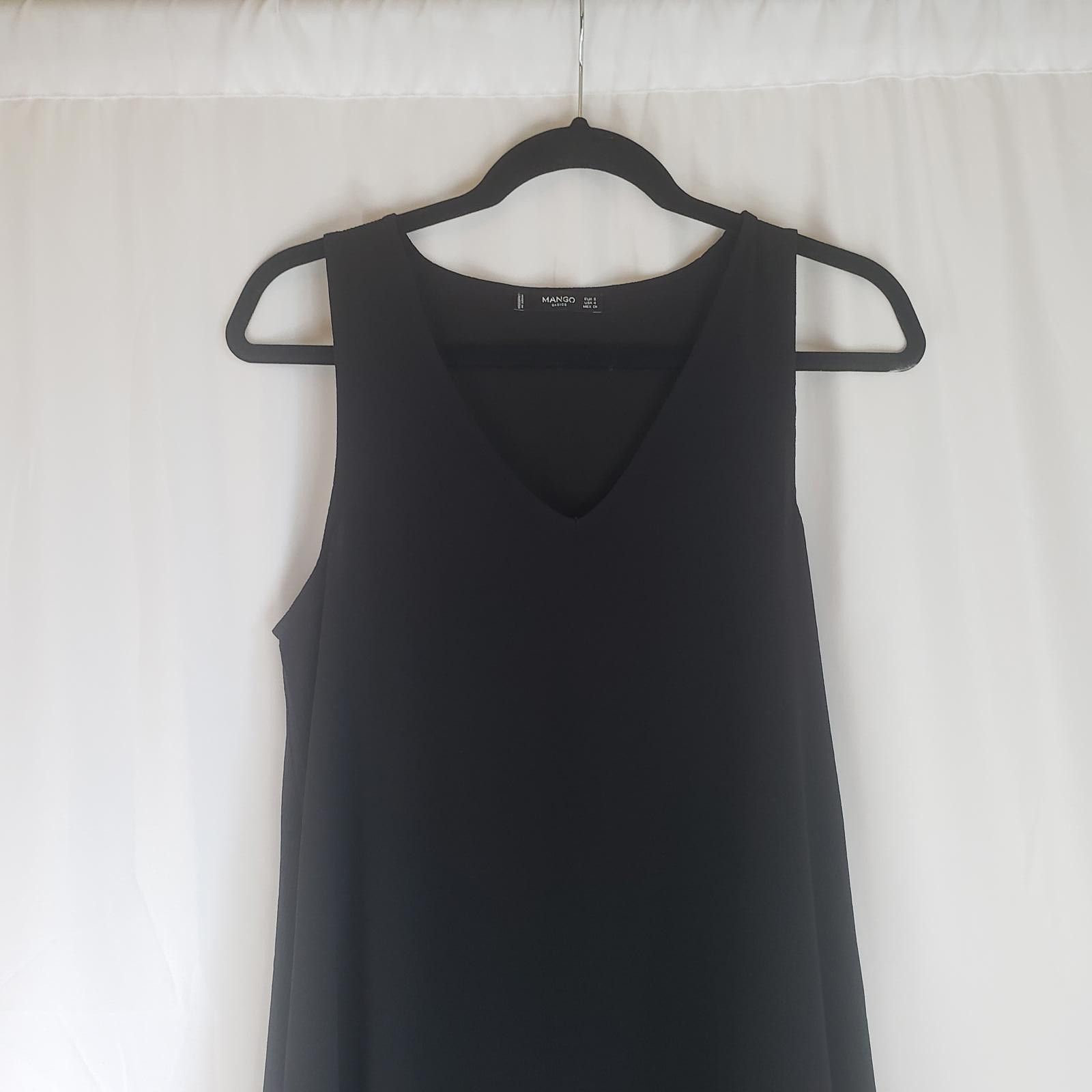 Mango Mango Basics Black V-Neck Dress - Size 4 Size S / US 4 / IT 40 - 2 Thumbnail