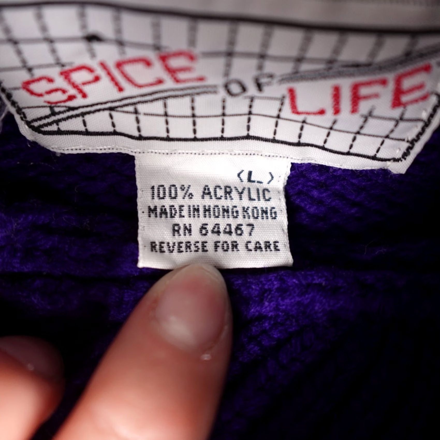 Alife VINTAGE Spice Of Life Sweater Womens Large Purple Chunky Knit Pullover Retro 80s Size L / US 10 / IT 46 - 3 Thumbnail