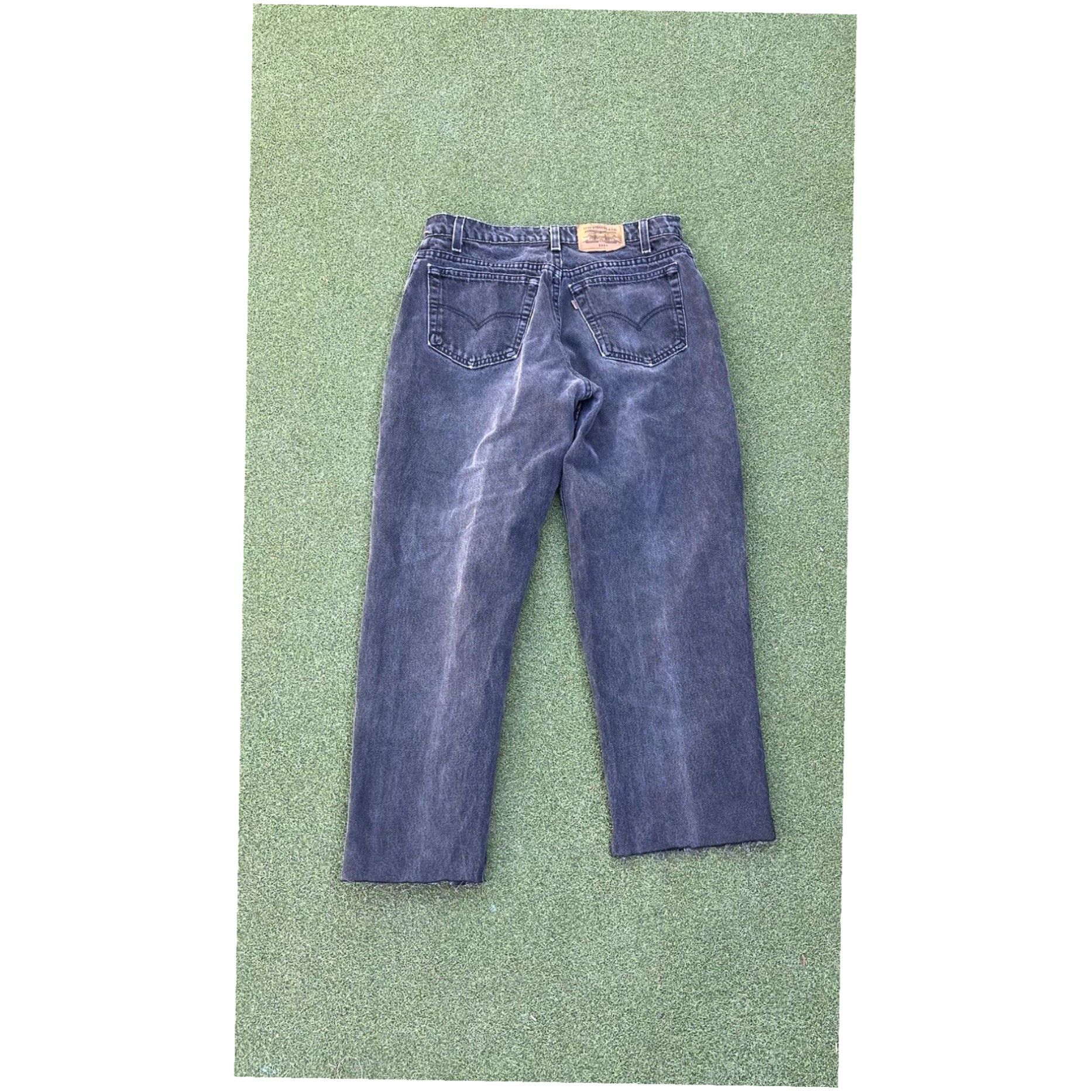 Vintage 90s Levis 545 Gold Tab Loose Fit 32 X28 USA Black Denim Jeans