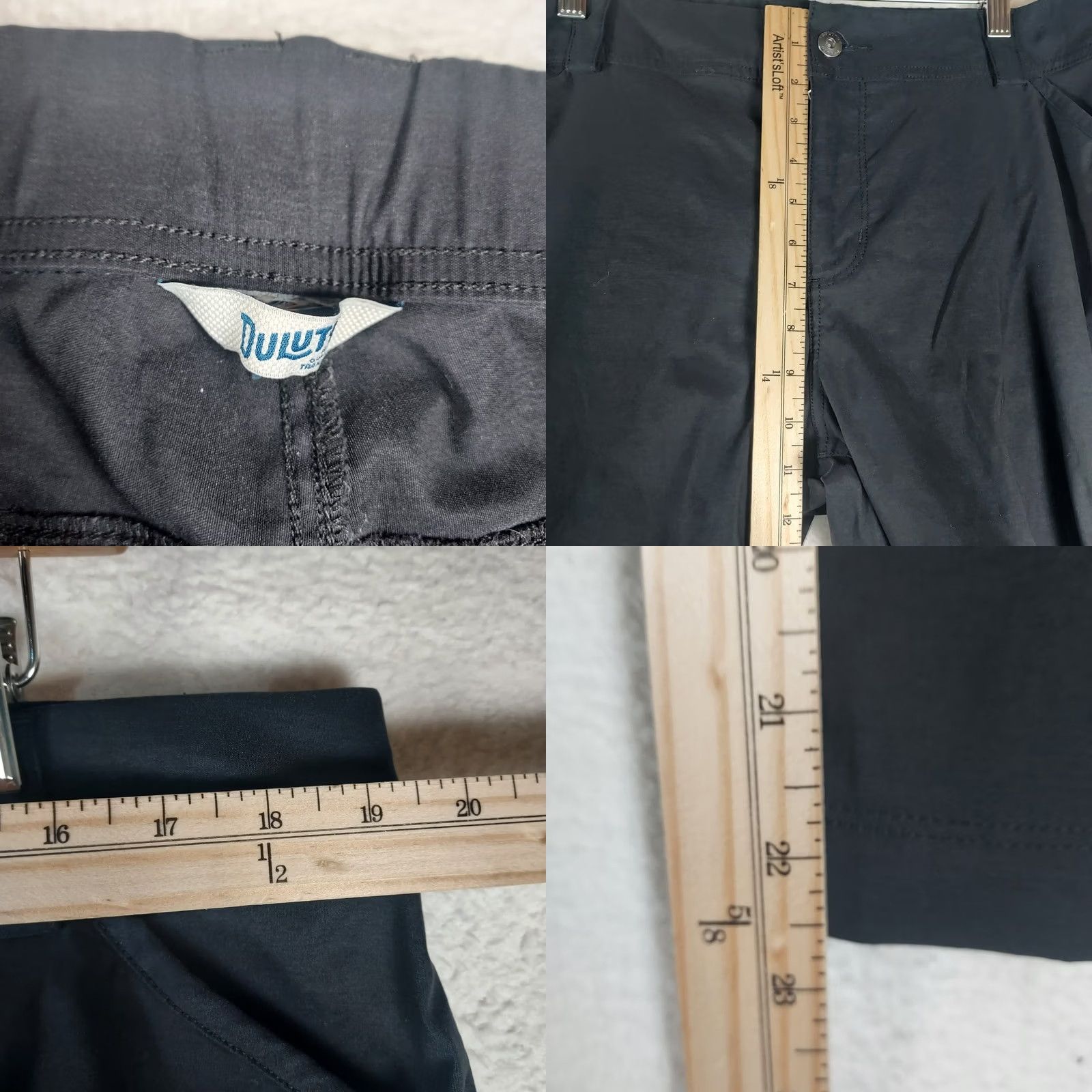 CO Duluth Women’s 14 Mid Rise Cargo Pants Black Nylon Spandex Capri Flat Front Straight Leg Pockets Casual Workwear Travel Size 36" / US 14 / IT 50 - 8 Thumbnail