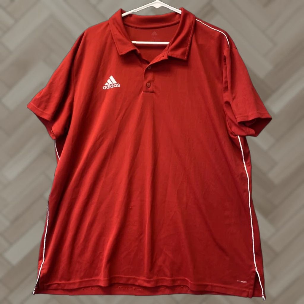 Adidas adidas Golf Polo ClimaCool Short Sleeve Golf Shirt Mens 2XL /111-36 Red Polyester 100% Button Regular Men's Polo Model adidas Climacool Golf Size US XXL / EU 58 / 5 - 1 Thumbnail