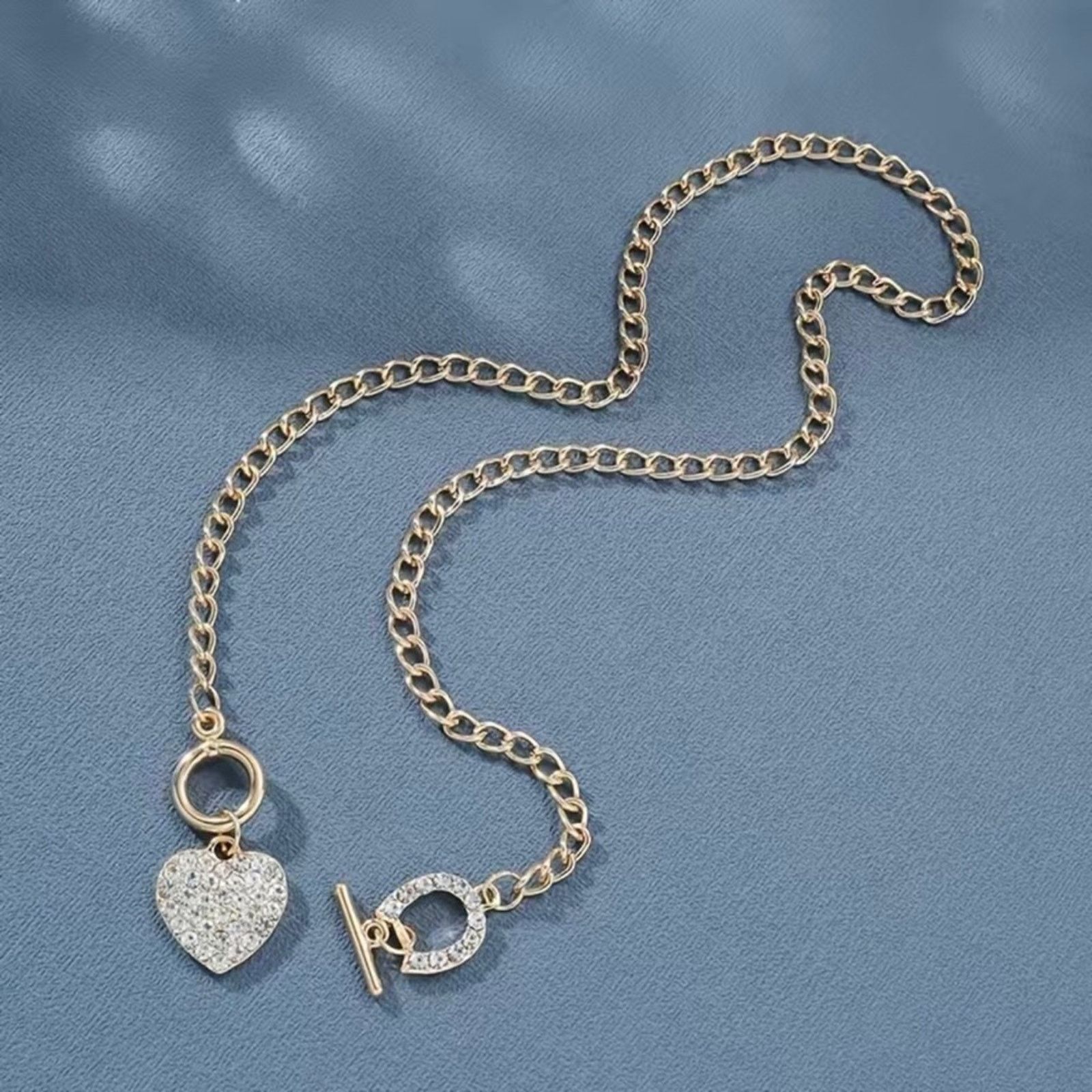 Jewelry Sparkle clear rhinestone heart slider chain necklace Size ONE SIZE - 5 Thumbnail