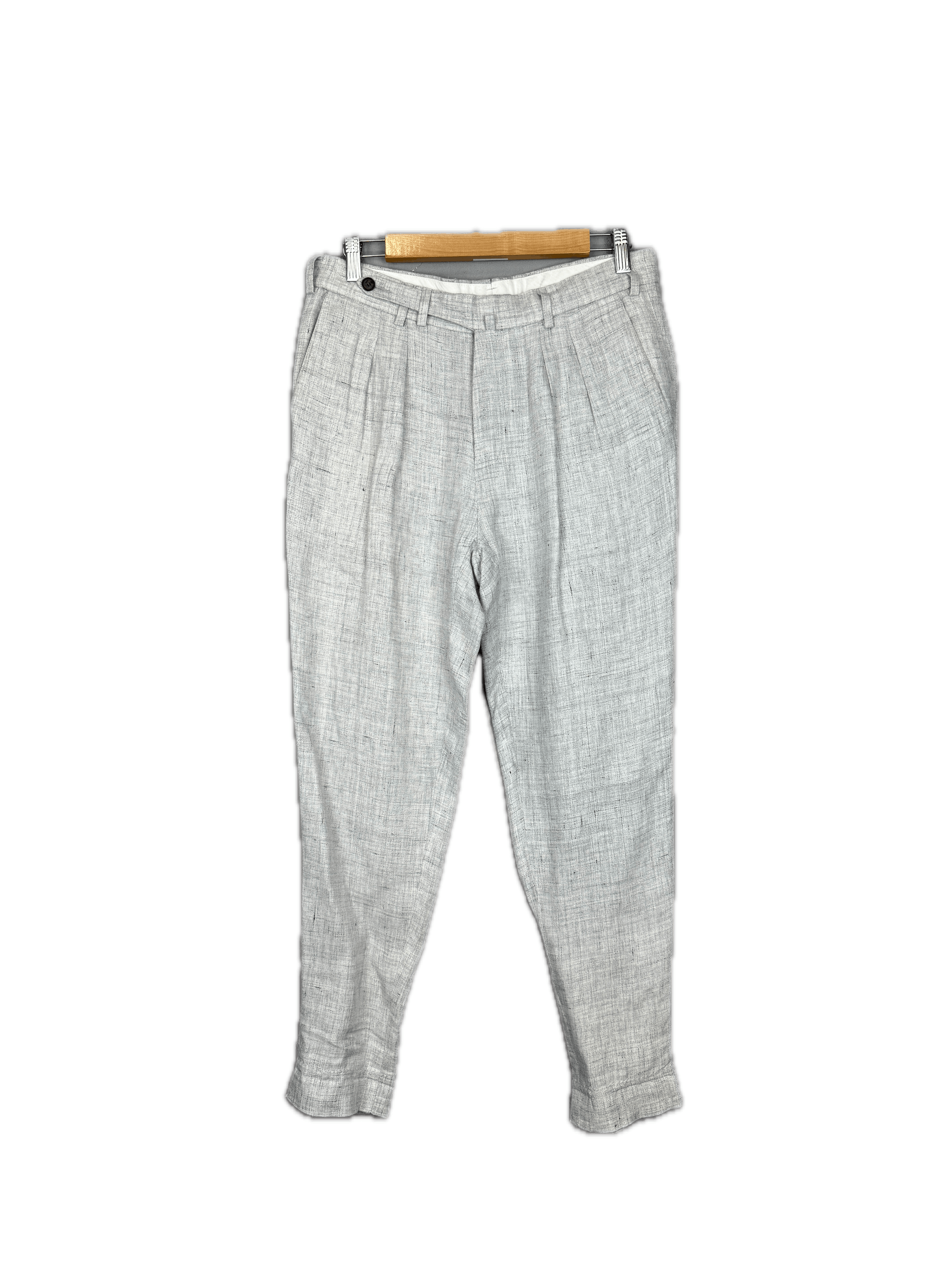 Suitsupply Suitsupply Blake Double Pleat Trouser Pure Linen Grey Size US 28 / EU 44 - 1 Thumbnail