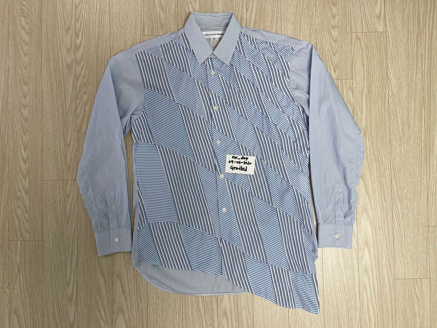 Comme des Garcons SHIRT COMME des GARCONS SHIRT Twisted Blue Stripe Shirt AD2015 Size US M / EU 48-50 / 2 - 9 Thumbnail