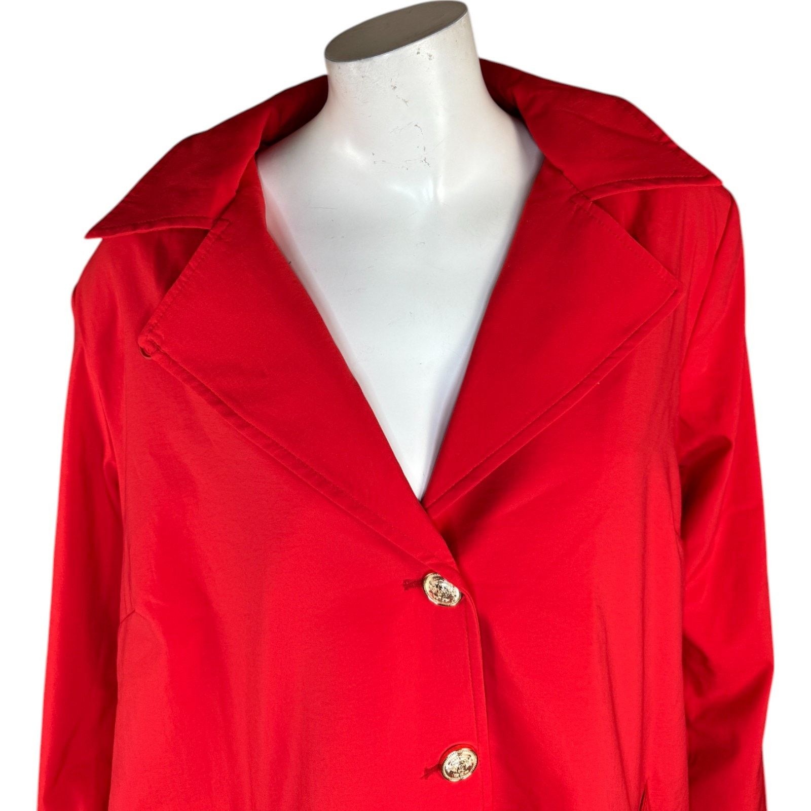 Other Dennis Basso Water Resistant Trench Coat Hood Tomato Red XLP Size XL / US 12-14 / IT 48-50 - 3 Thumbnail