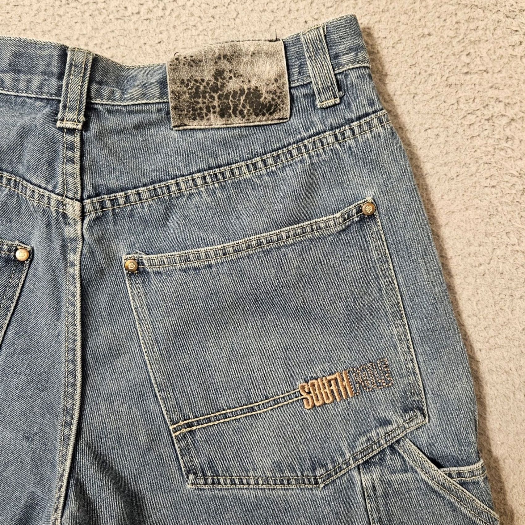 Southpole VINTAGE Southpole Jeans Blue 32x29 9" Wide Leg Baggy Y2K Carpenter Spellout Mens Size US 32 / EU 48 - 4 Thumbnail