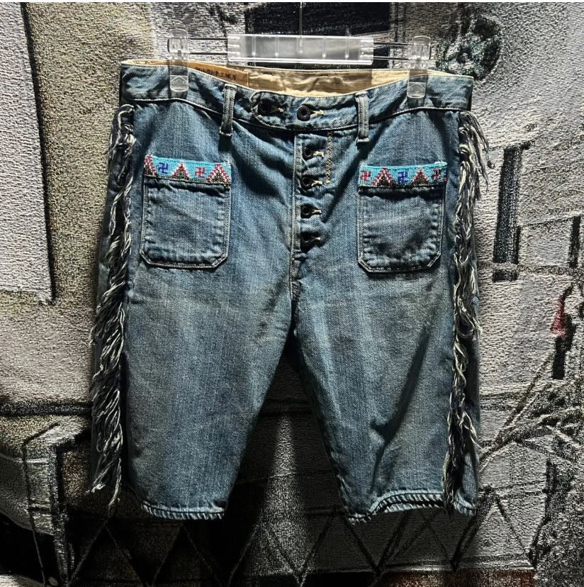 Kapital Kapital Beaded Fringe denim Shorts Size US 32 / EU 48 - 1 Thumbnail