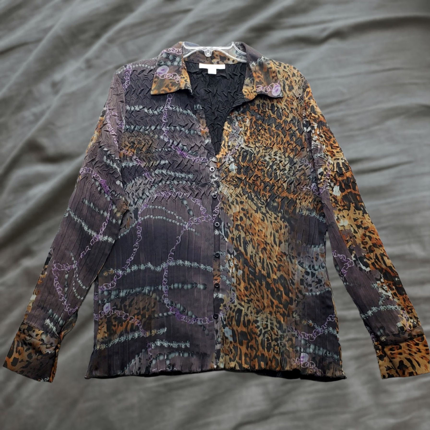 Coldwater Creek Coldwater Creek Shirt Womens L Leopard Print Long Sleeve Button Front Size L / US 10 / IT 46 - 1 Thumbnail