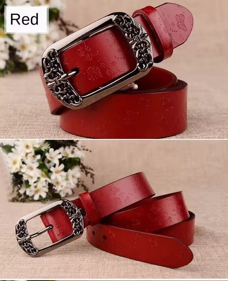 Cowboy Equipment 110 cm cow Leather American Western Floral Belt Size ONE SIZE - 4 Thumbnail