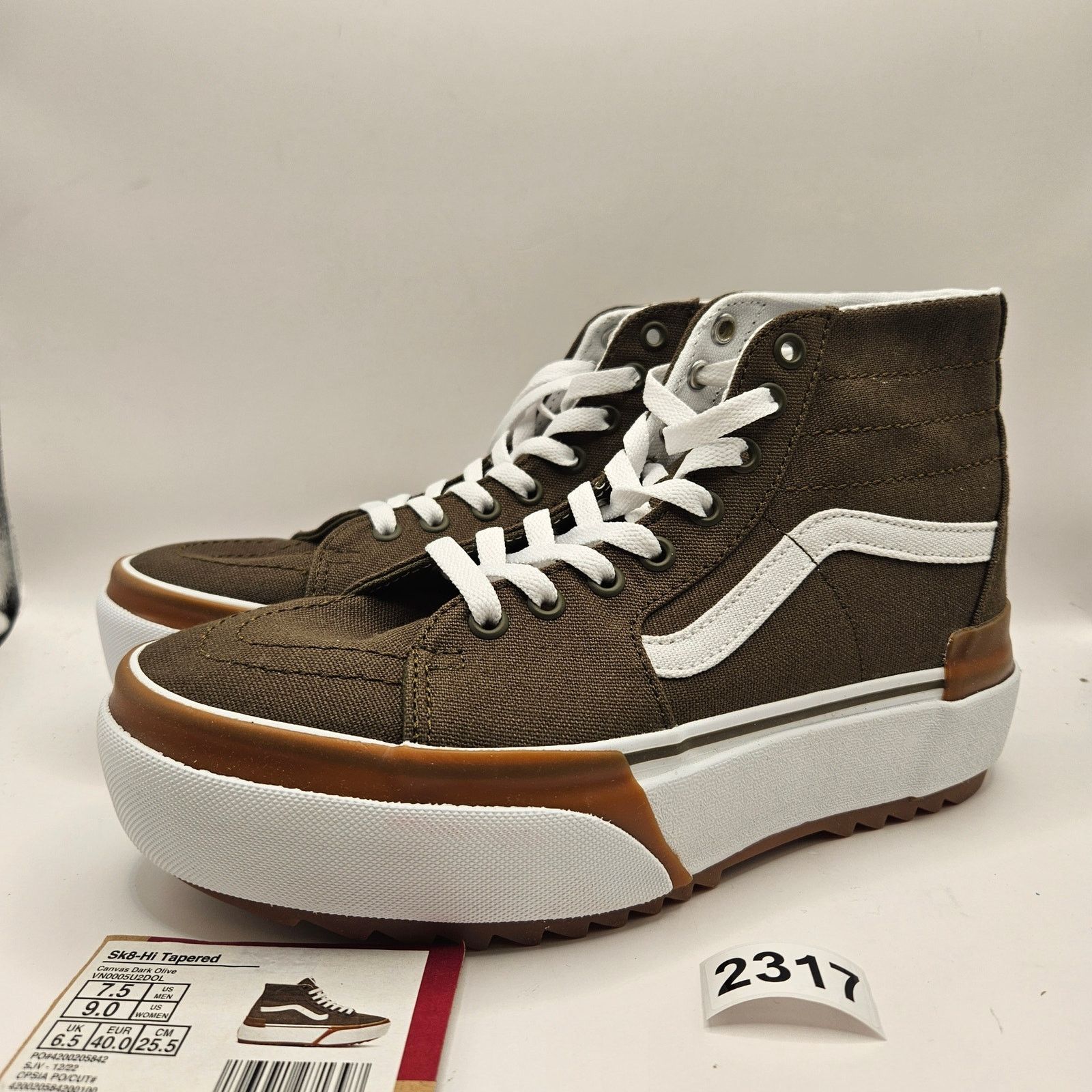 Vans VANS M7.5/W9 SK8 HI TAPERED STACKFORM SNEAKERS DARK GREEN Size US 7.5 / IT 37.5 - 1 Thumbnail