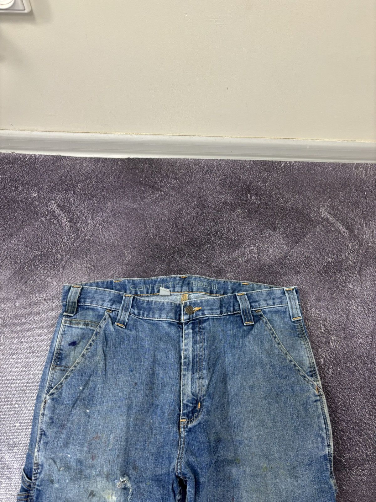 Carhartt Vintage Carhartt Faded Blue USA Hype Denim Relaxed Fit Jeans Size US 36 / EU 52 - 14 Thumbnail