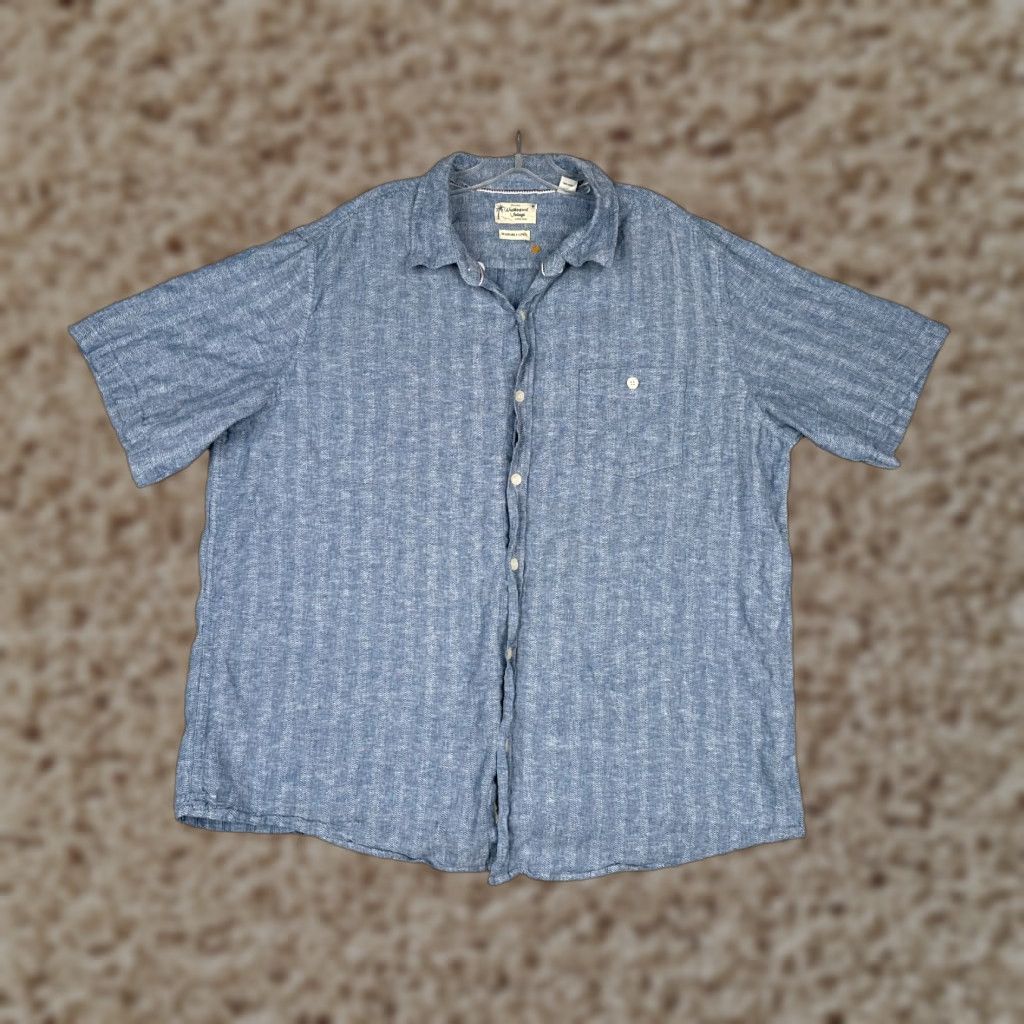 Weatherproof VINTAGE Weatherproof Shirt Weatherproof Vintage Shirt Adult 2XL Blue Stripe Button Up Linen Hawaiian Size US XXL / EU 58 / 5 - 1 Thumbnail