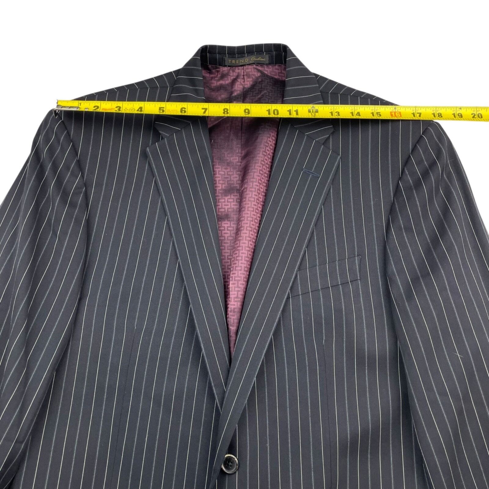 Corneliani Corneliani Trend Men's 2-Button Suit Black Bold Pinstripe • Size 42L - 9 Thumbnail