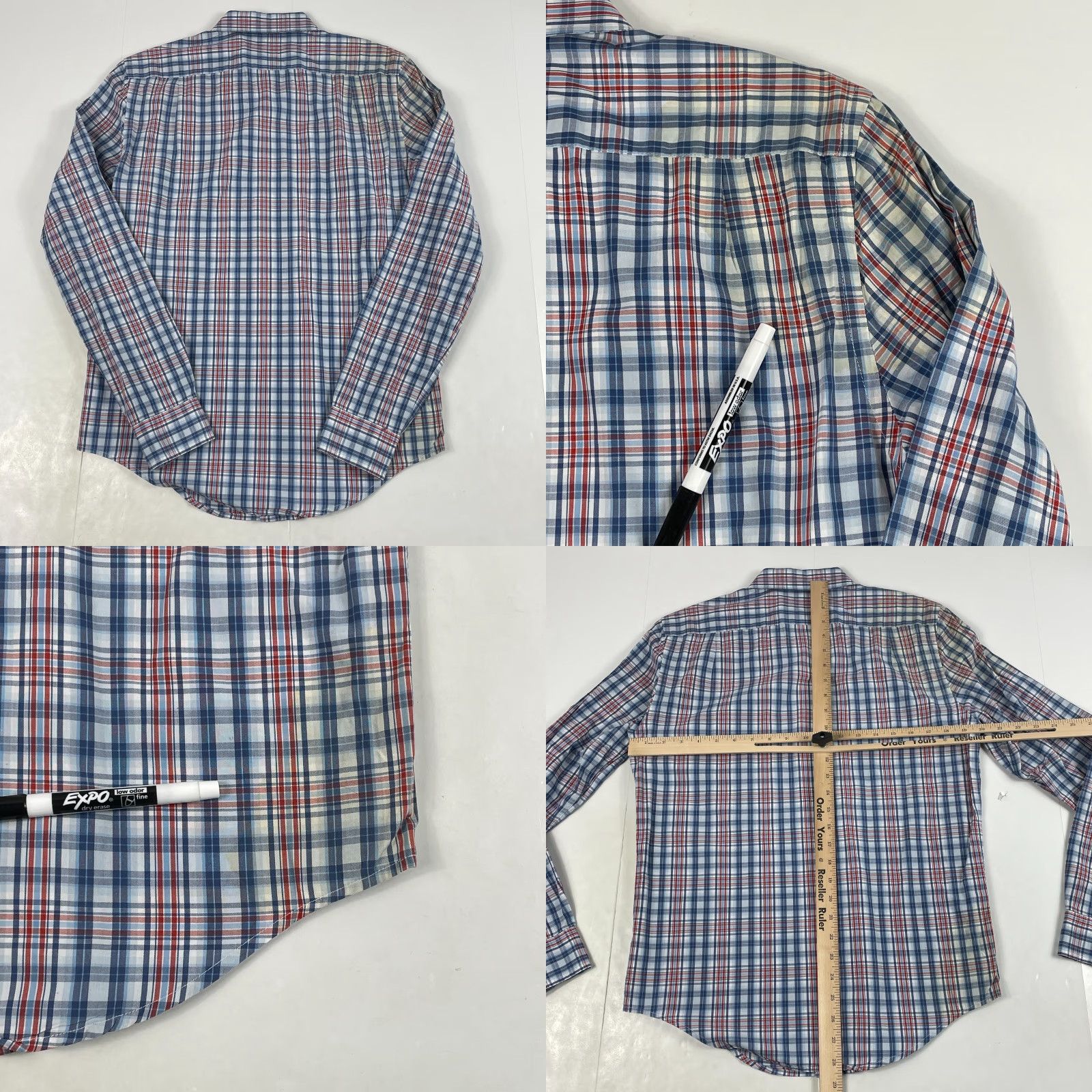 Lacoste Lacoste Shirt Mens 38 Blue Plaid Button-Down Long Sleeve Casual Workwear Preppy Crocodile Size US M / EU 48-50 / 2 - 8 Thumbnail