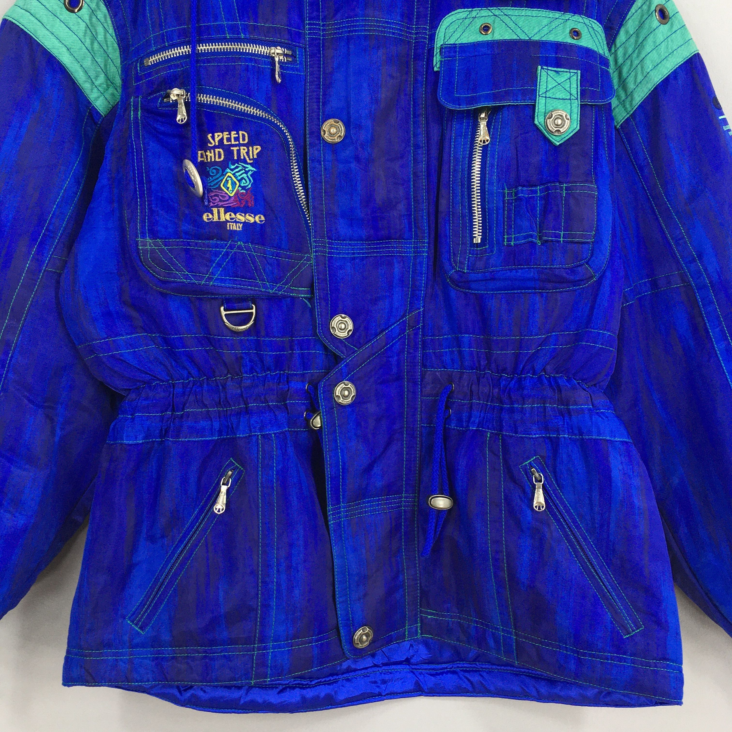 Ellesse Vintage 90's Ellesse Ski Wear Blue Hoodie Jacket Large Size US L / EU 52-54 / 3 - 3 Thumbnail
