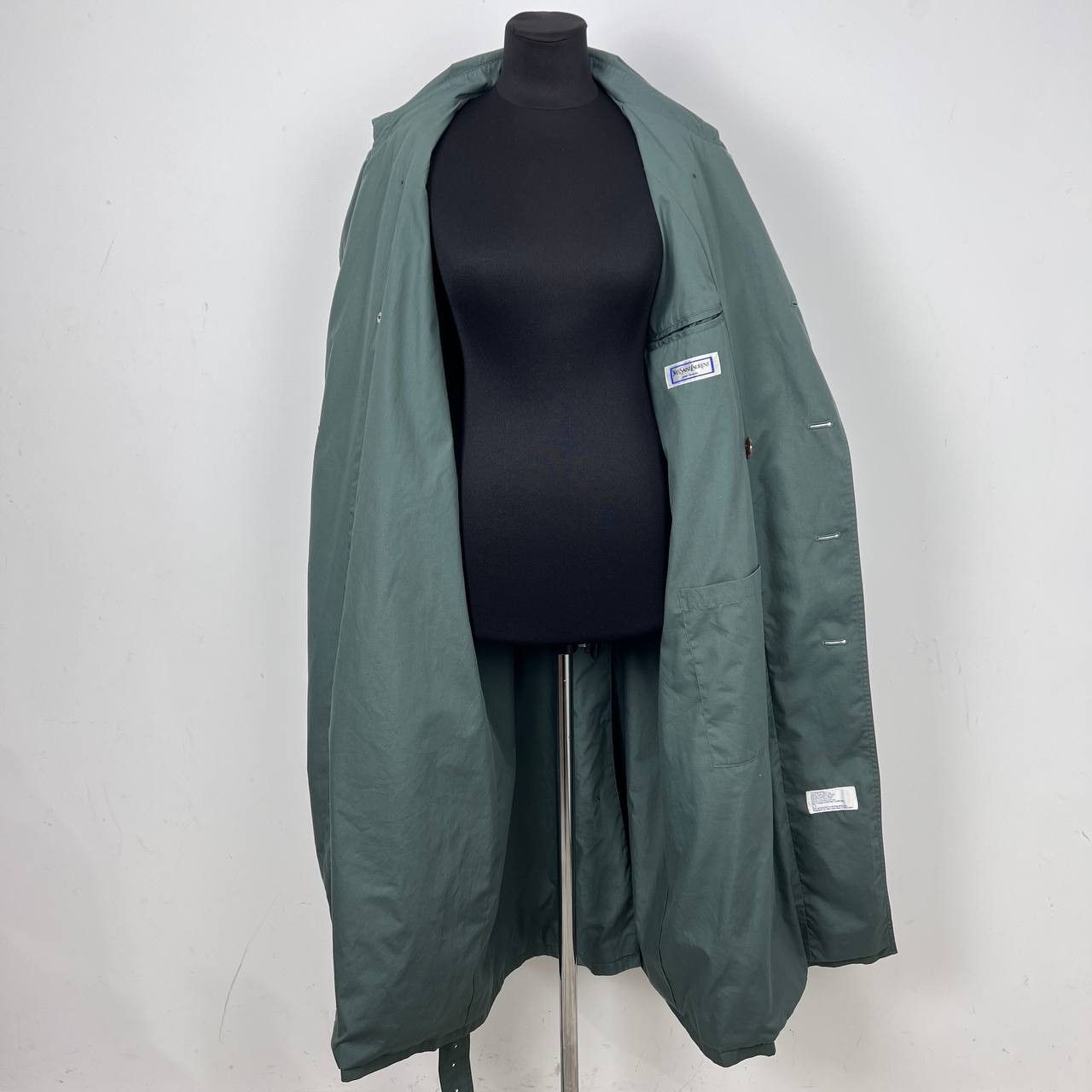 Yves Saint Laurent Vintage Yves Saint Laurent Green Doubl Breasted Trench Size US M / EU 48-50 / 2 - 16 Thumbnail