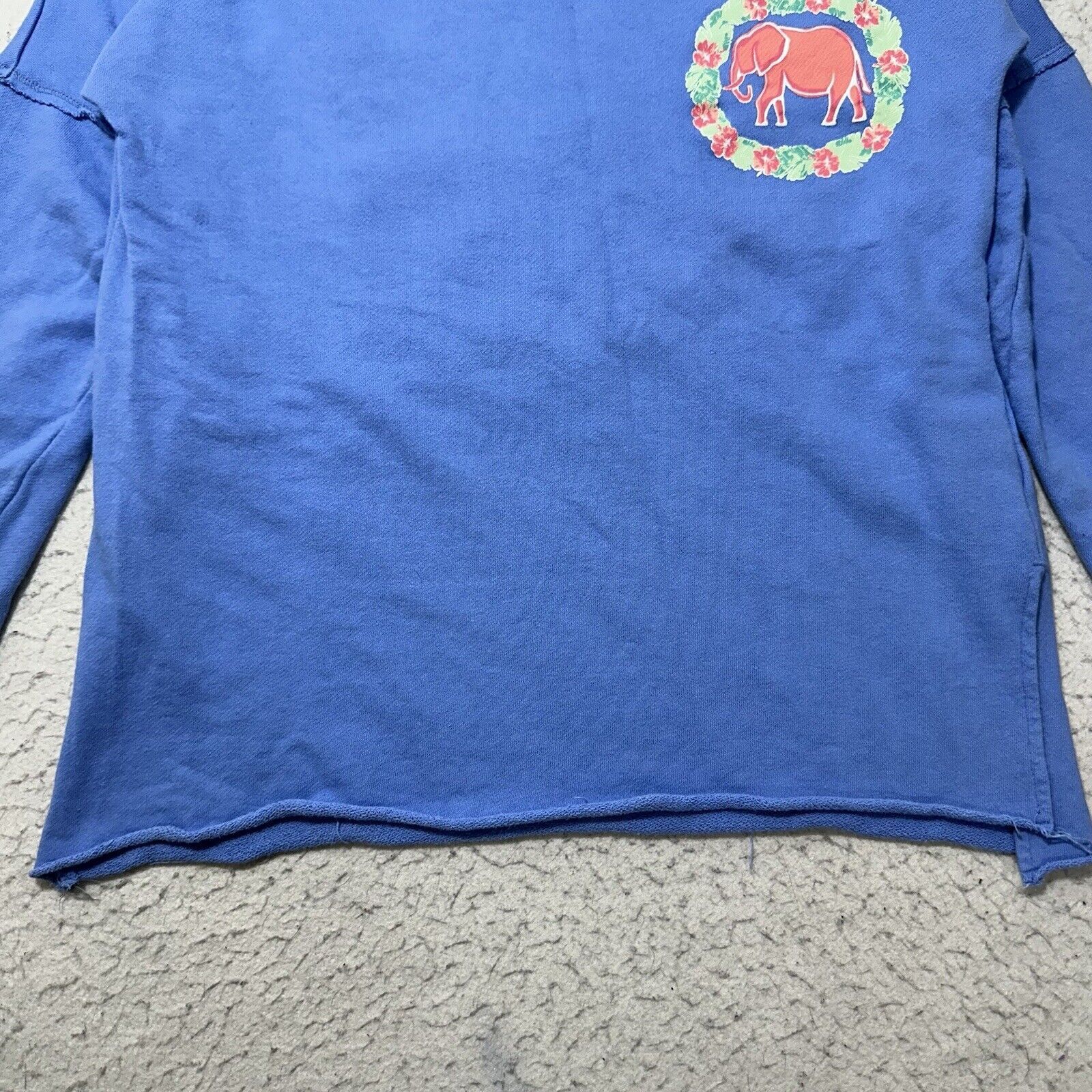 Other Crown & Ivy Medium Blue Pink Elephant Floral Sweatshirt Size M / US 6-8 / IT 42-44 - 12 Thumbnail