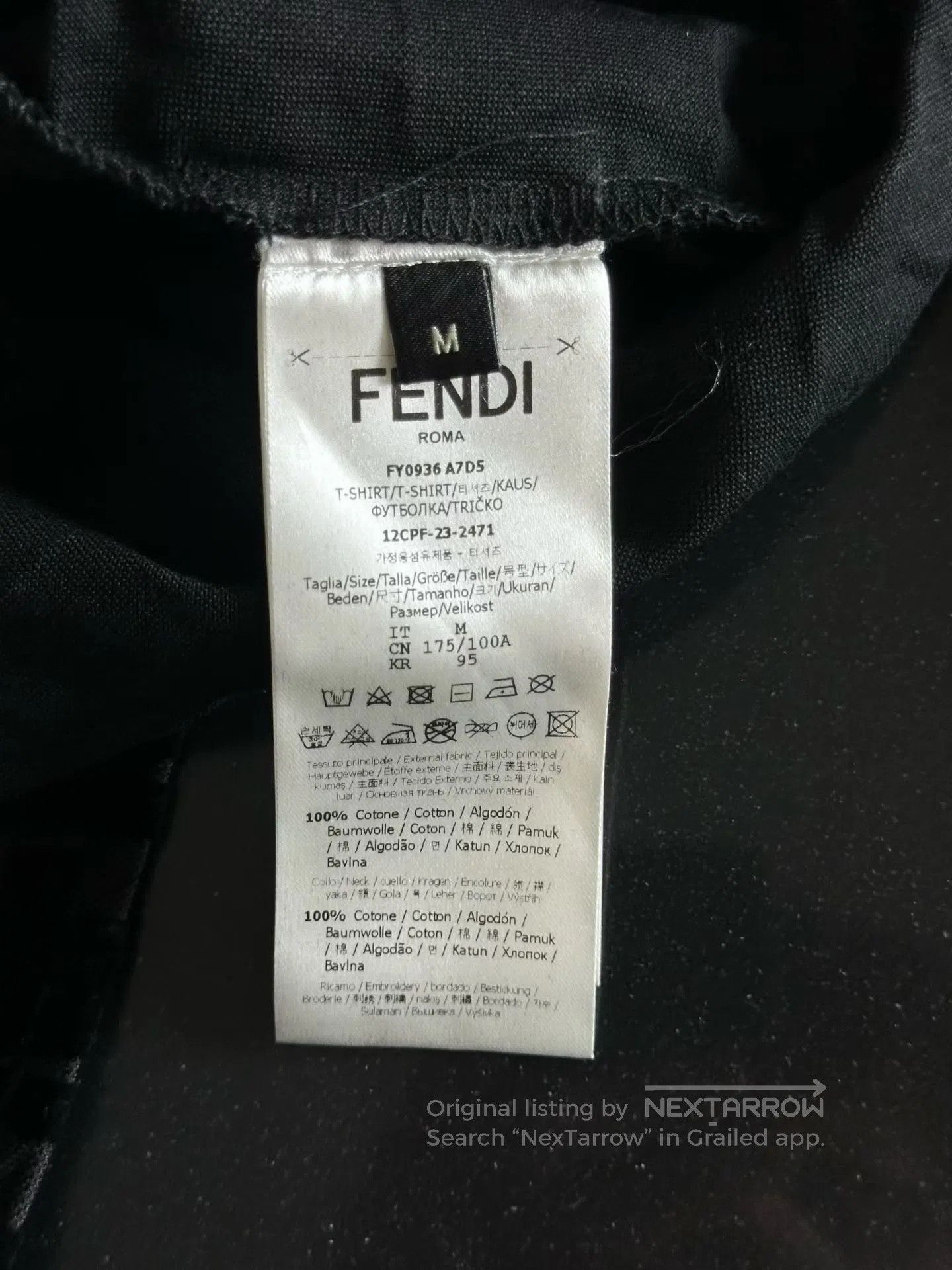 Fendi FENDI Black full-print velvet short-sleeve| Size US M / EU 48-50 / 2 - 4 Thumbnail