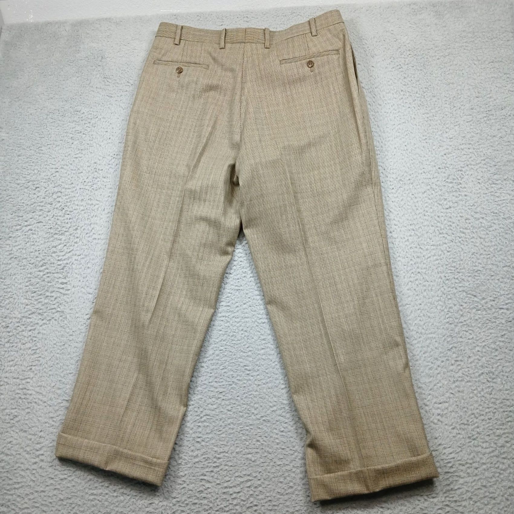 Ralph Lauren Lauren Ralph Lauren Wool Dress Pants Men 36x30 Tan Cuffed Pleated Dress Pants Classic Mens Size US 36 / EU 52 - 3 Thumbnail