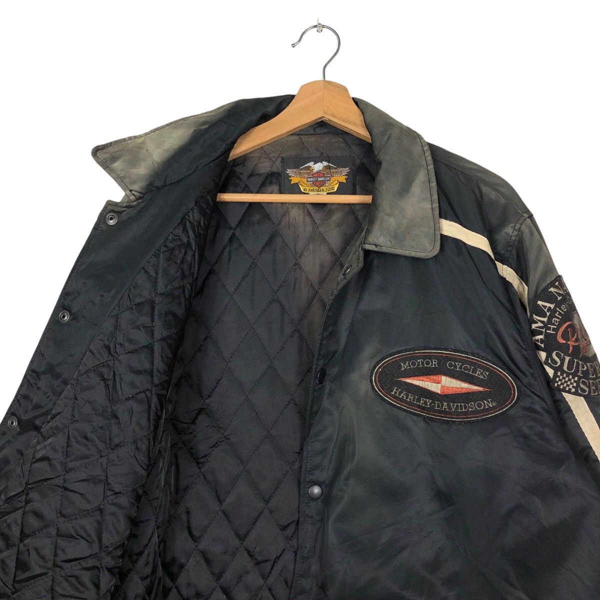 Harley Davidson × Vintage Vintage Bomber Racing Biker Jacket Harley Davidson SunFaded Size US L / EU 52-54 / 3 - 13 Thumbnail