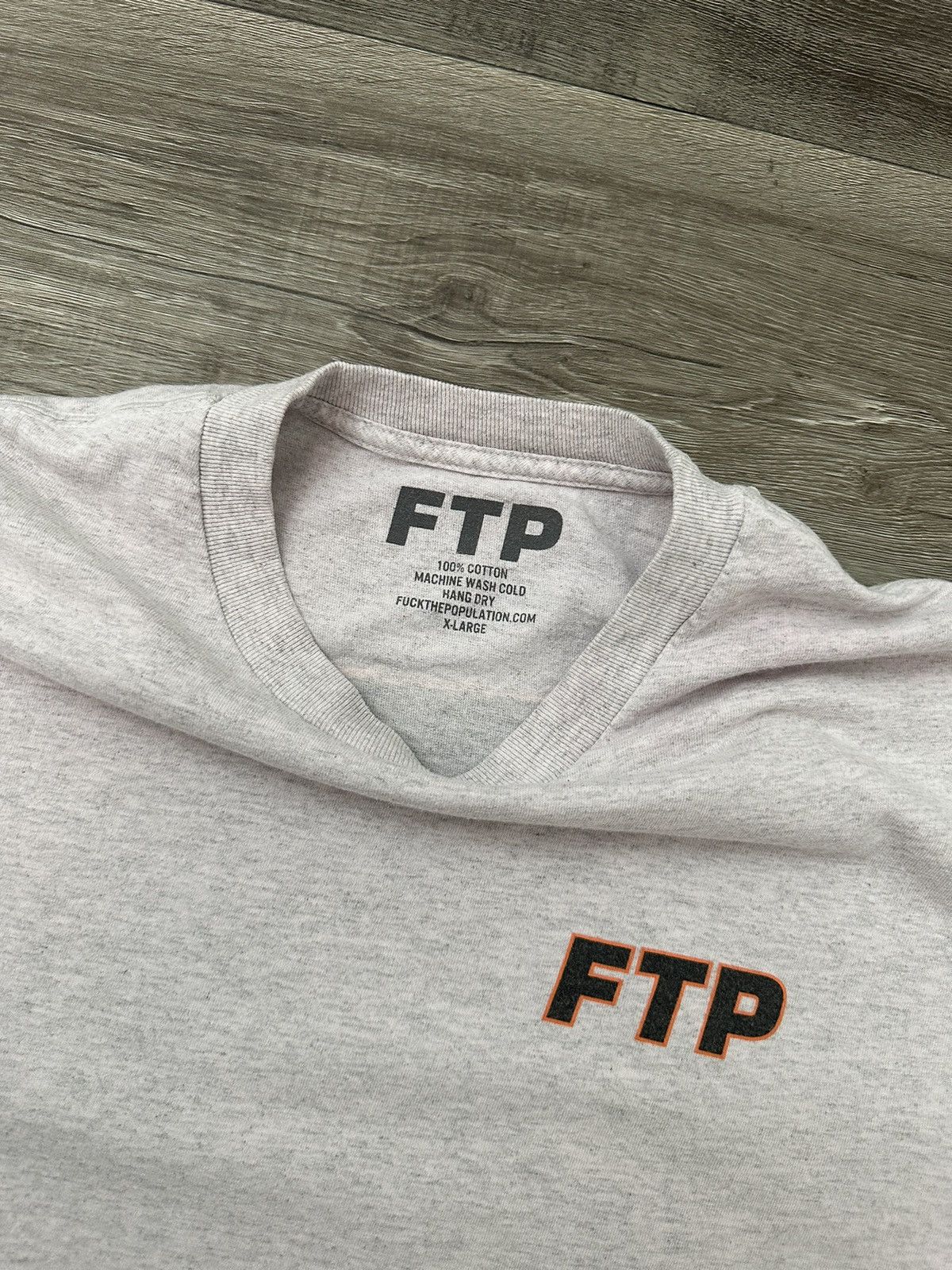 Fuck The Population FTP Fuck The Population Grey Outline Logo Tee Sz. XL Size US XL / EU 56 / 4 - 5 Thumbnail
