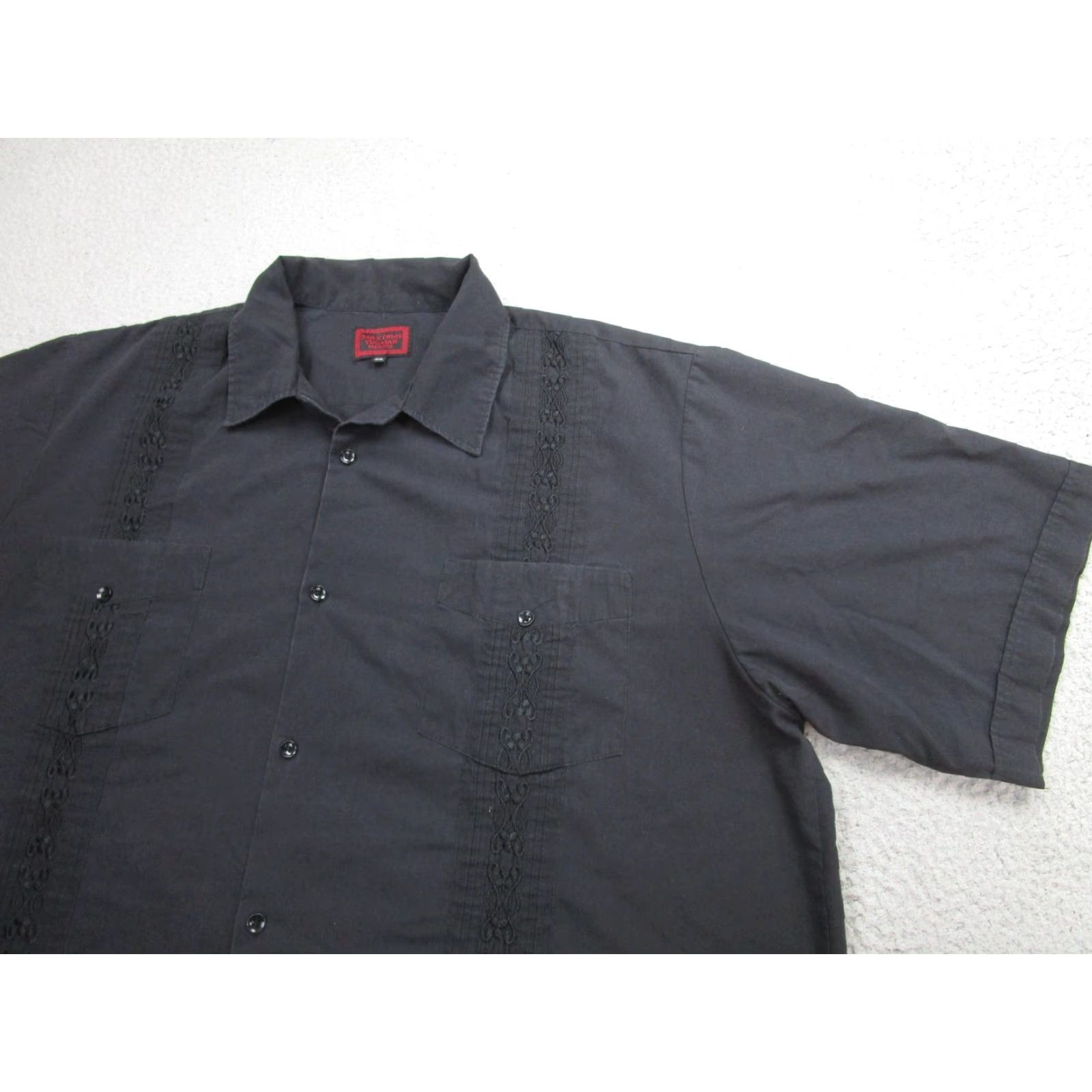 Vintage Maximos Yucatan Shirt Mens 4XL Black Short Sleeve Button-Up Relaxed Fit Pockets Size US XXL / EU 58 / 5 - 3 Thumbnail