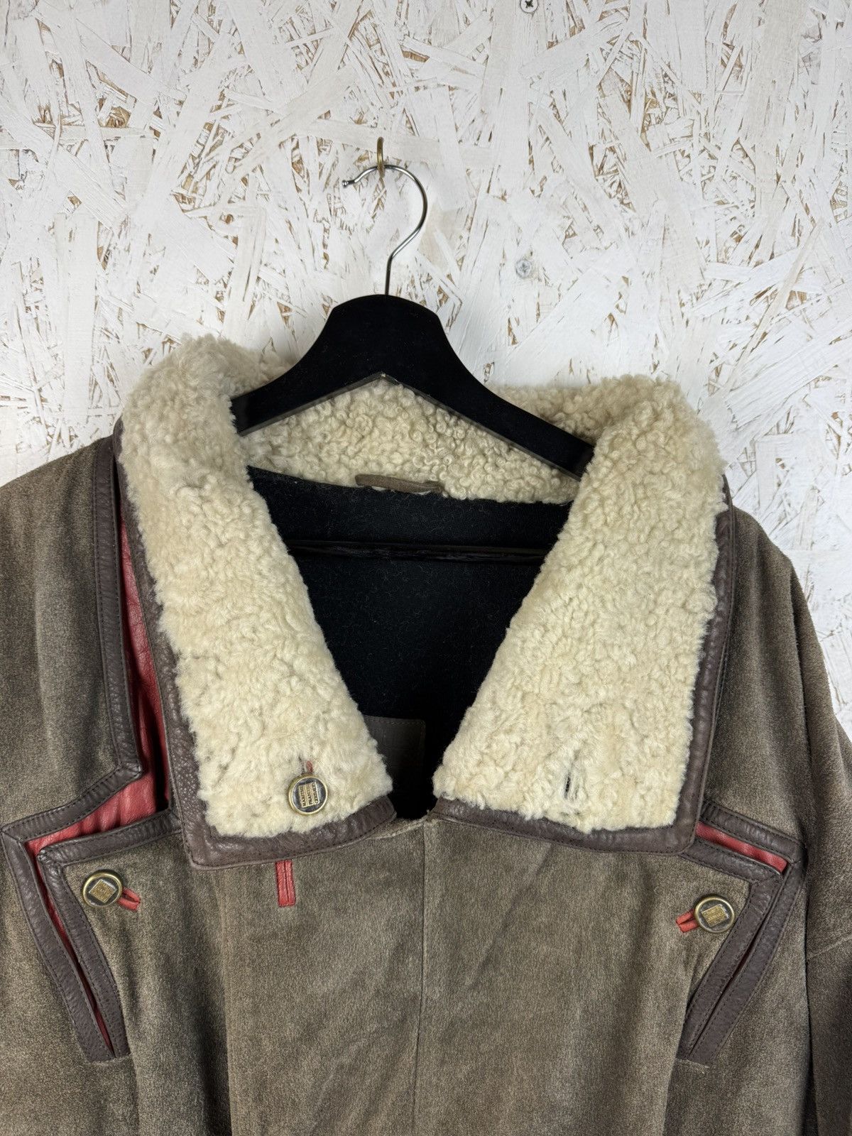 Marithe + Francois Girbaud 80s Marithe Francois Girbaud Leather Sherpa Collar Jacket Size US XL / EU 56 / 4 - 2 Thumbnail