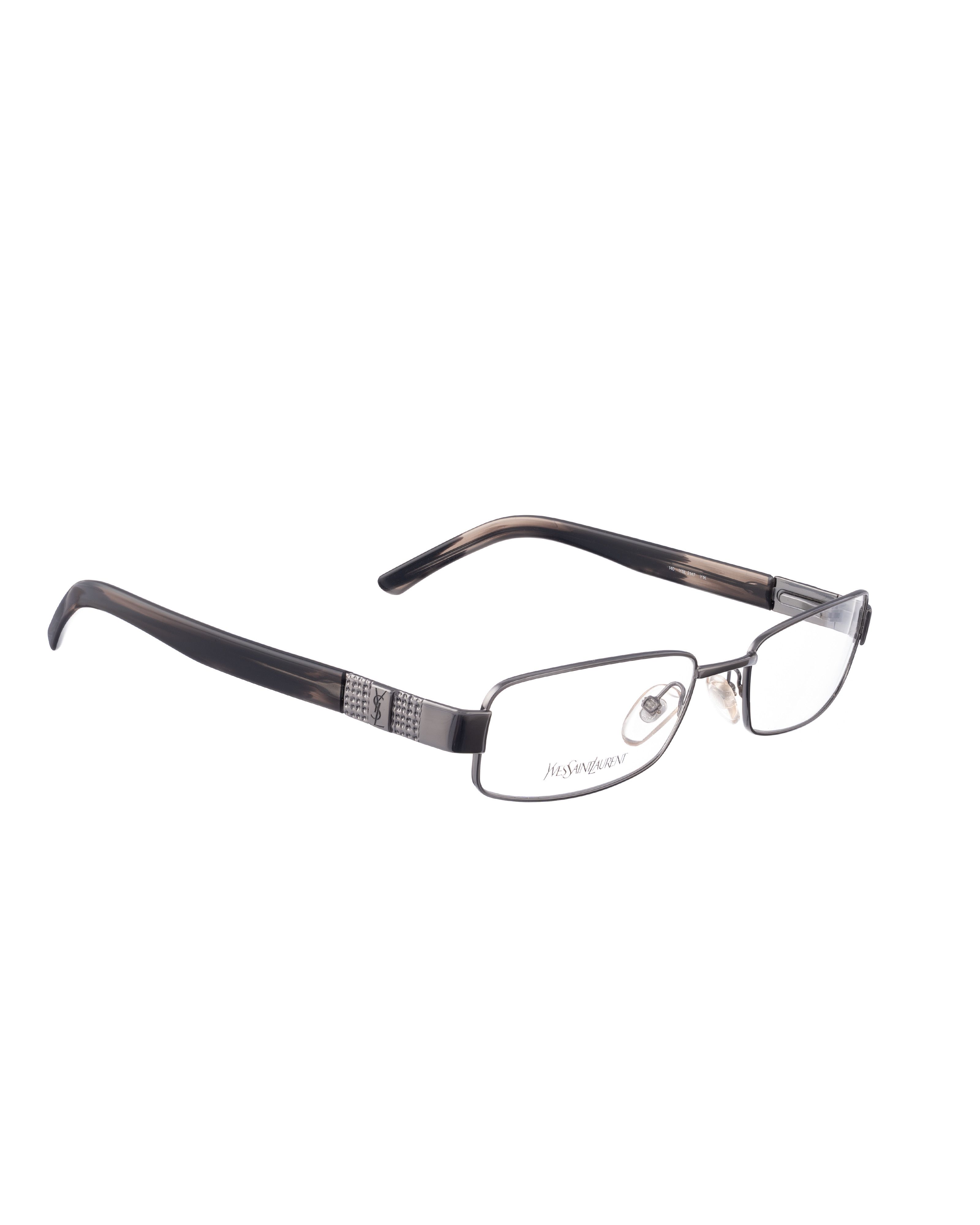 Saint Laurent Paris Yves Saint Laurent 00s Silver Dark Chrome Glasses Size ONE SIZE - 1 Thumbnail