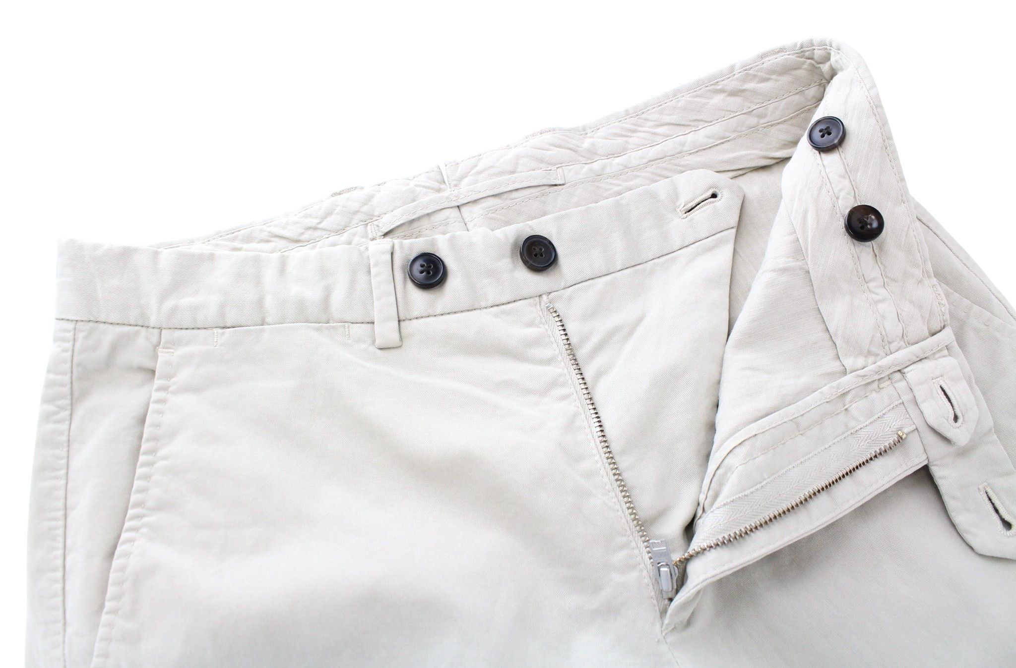 Suitsupply PORTO NOVO UK26R Cotton Ecru Brown Trousers 66530 Size US 26 / EU 42 - 4 Thumbnail