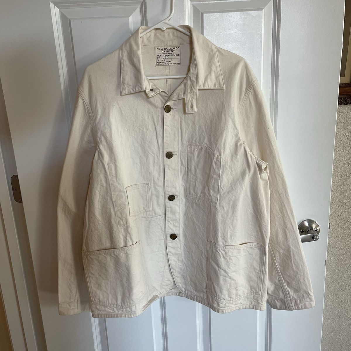 ooe-yofukuten-one-yofukuten-railroad-jacket-ecru-grailed