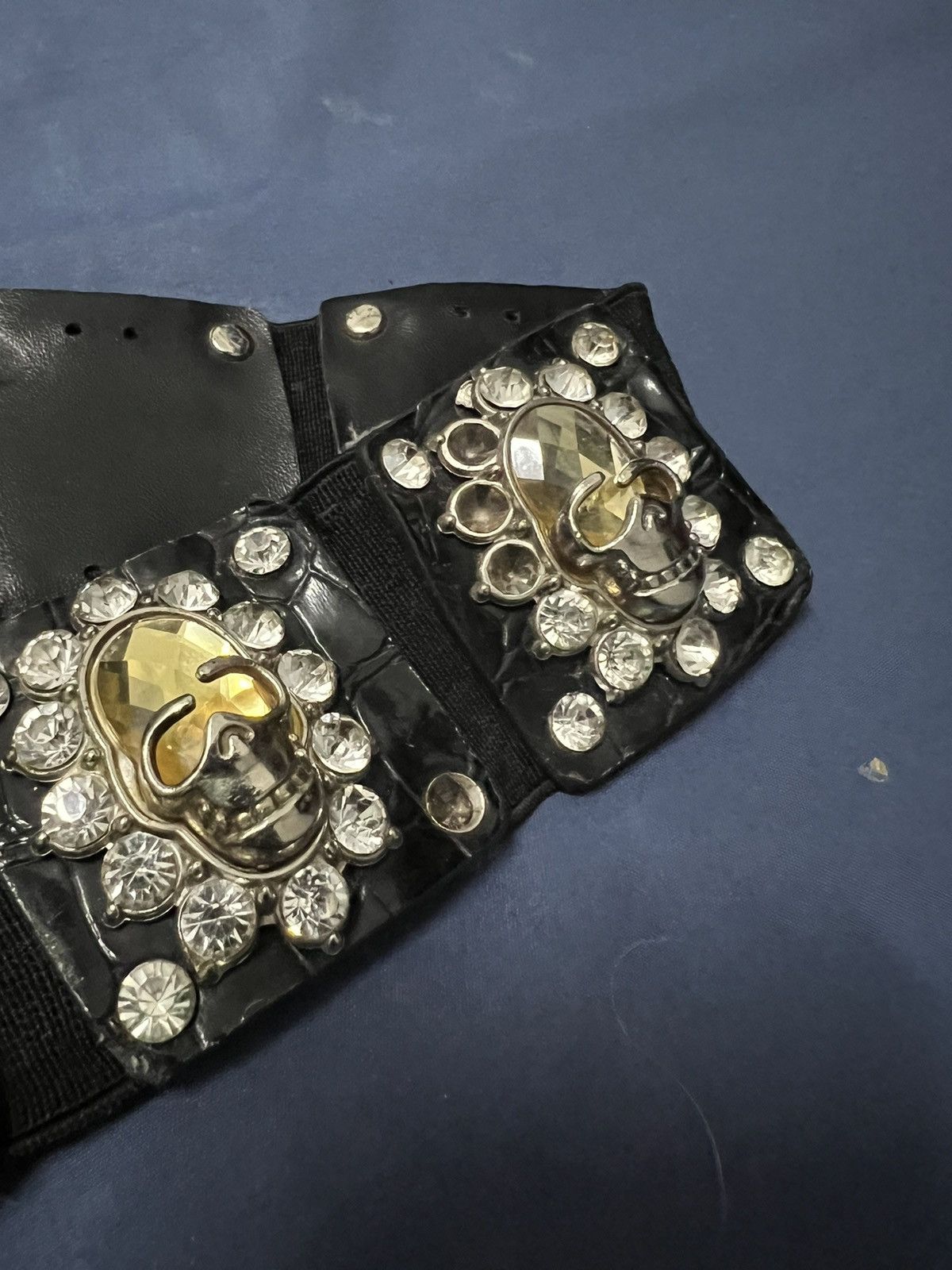 Other Skull bunkle elastic belt rhinestone punk rock Size ONE SIZE - 5 Thumbnail