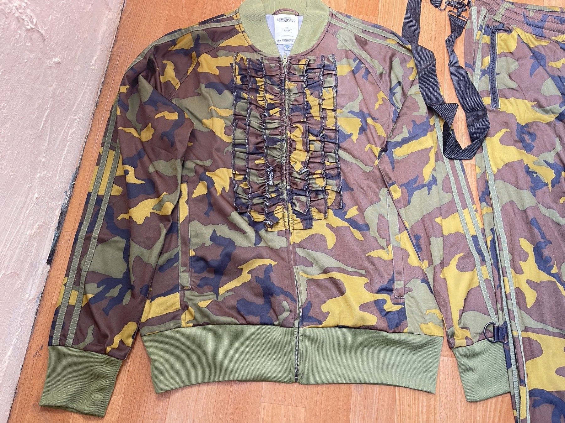 Adidas × Jeremy Scott Adidas Jeremy Scott Tracksuit Camo tuxedo Ruffle Bontage set Size US L / EU 52-54 / 3 - 13 Thumbnail