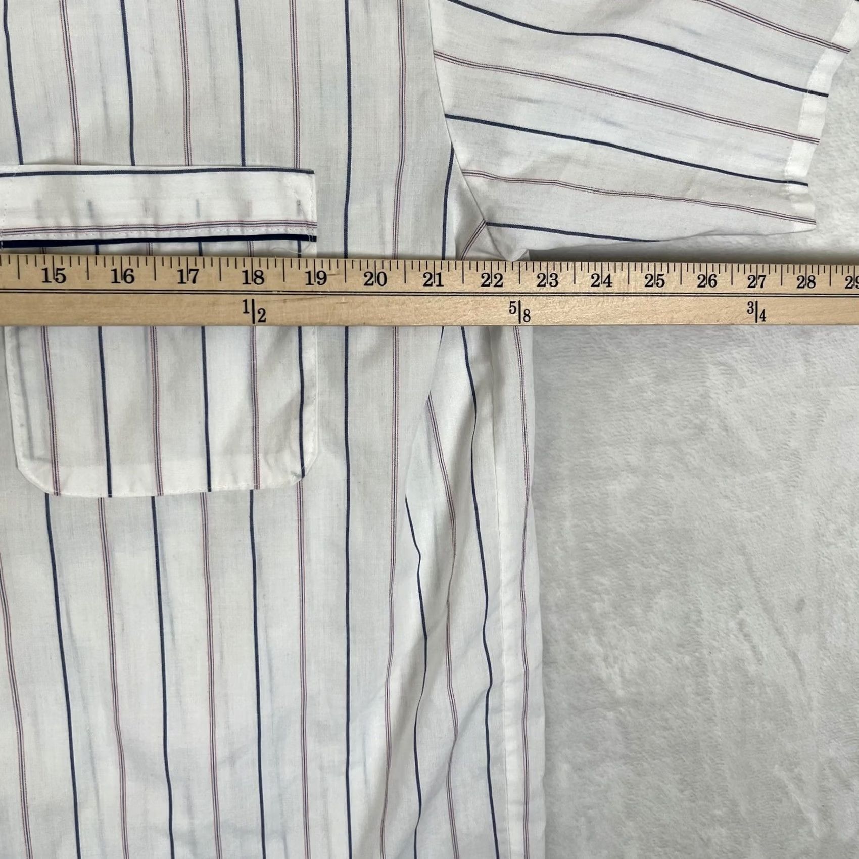 Oscar De La Renta VINTAGE Oscar de la Renta Pajama Top Mens Large White Striped Button Lounge 90s Size US L / EU 52-54 / 3 - 5 Thumbnail
