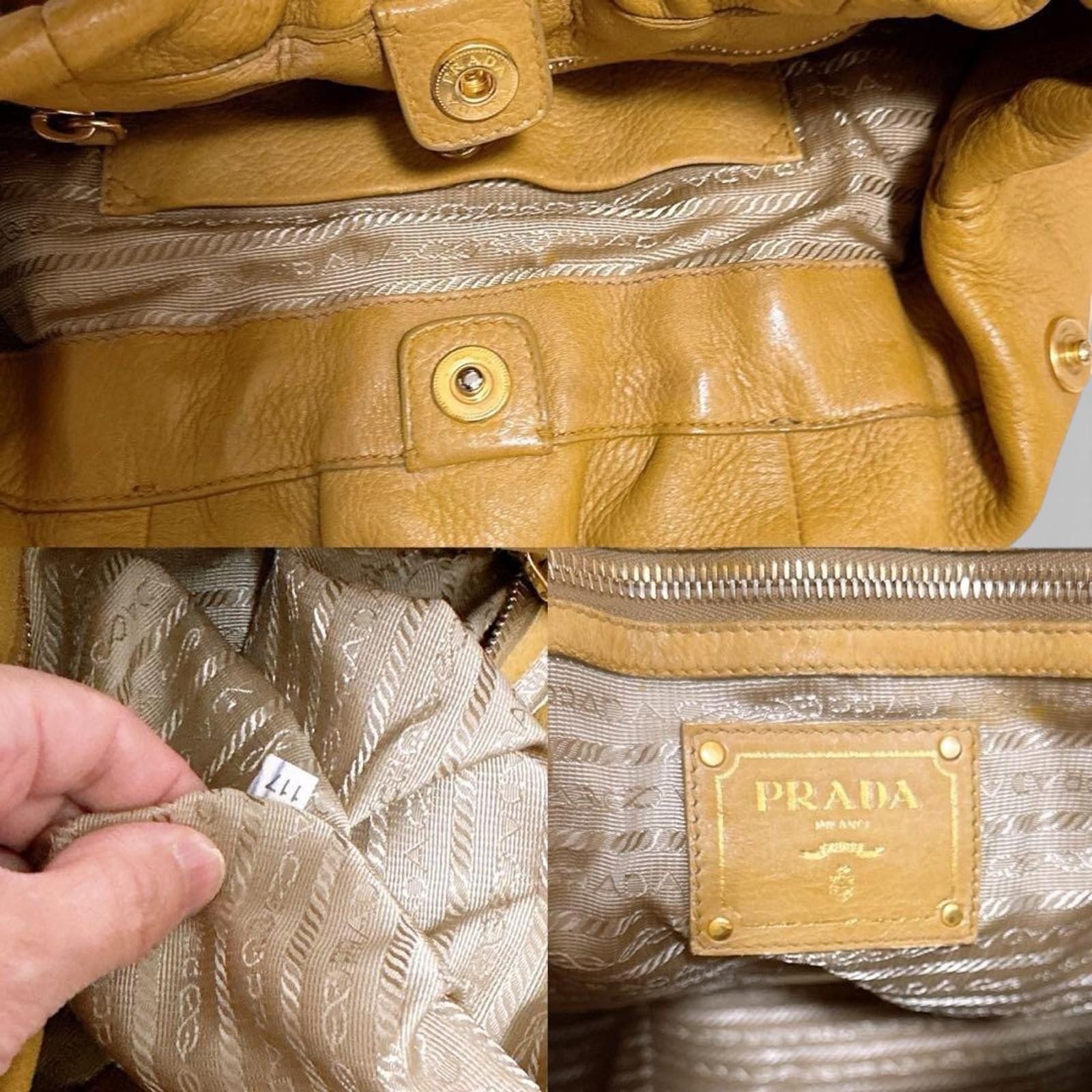 Prada Prada - Brown Leather Handbag Brown Straps Size ONE SIZE - 8 Thumbnail