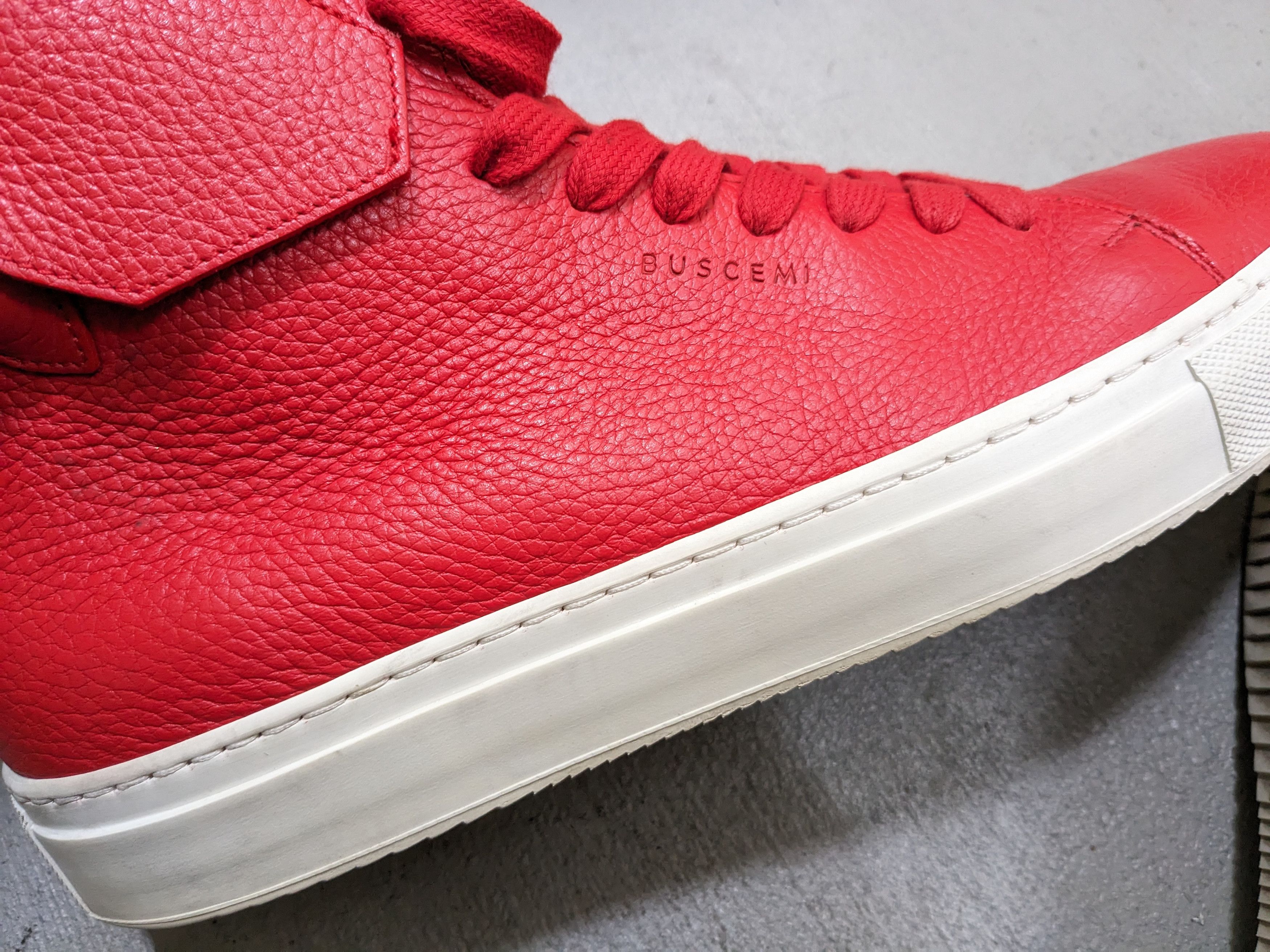 Buscemi Buscemi 100 MM Red Leather Italy Size 12 45 Sneakers Gold Size US 12 / EU 45 - 11 Thumbnail