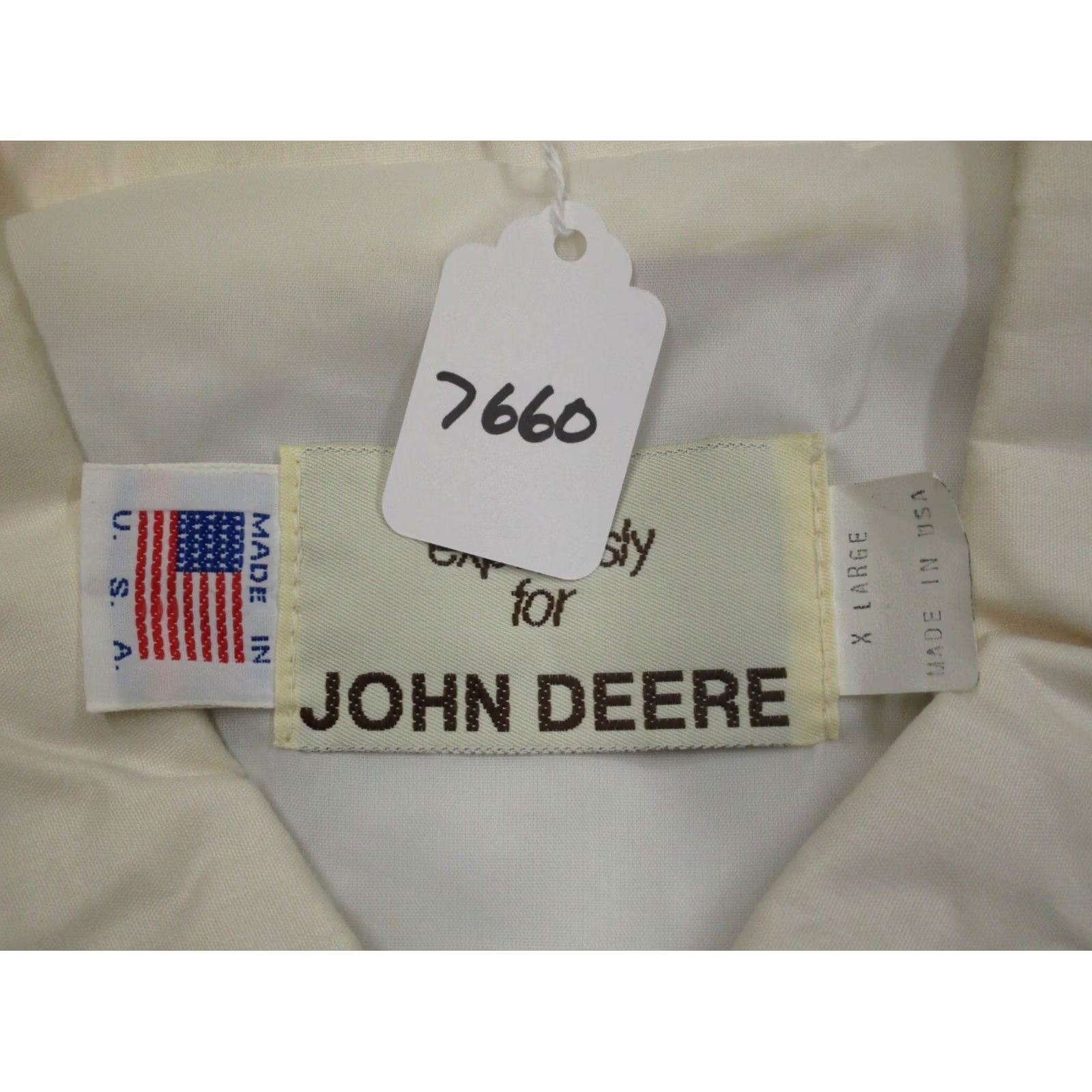 John Deere VINTAGE John Deere Windbreaker Jacket Mens XL White USA 80s Windbreaker Logo Pockets All Seasons Full Zip Lightweight Size US XL / EU 56 / 4 - 8 Thumbnail