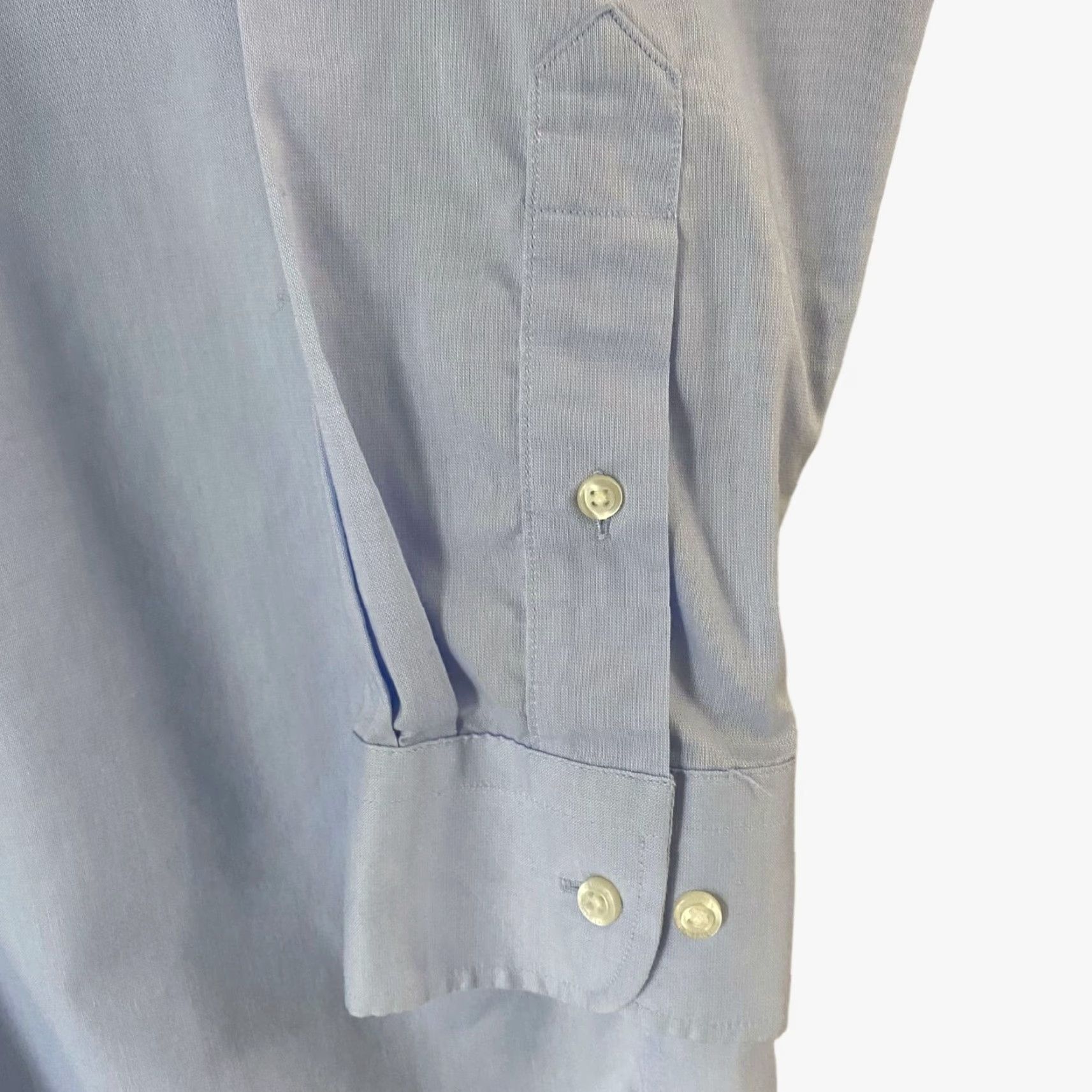 Ralph Lauren VINTAGE Lauren Ralph Lauren Black Label Dress Shirt Mens Button Up Slim Fit 15.5 Blue Cotton Blend 29" Long Sleeve Mens Ä Size 42R - 6 Thumbnail