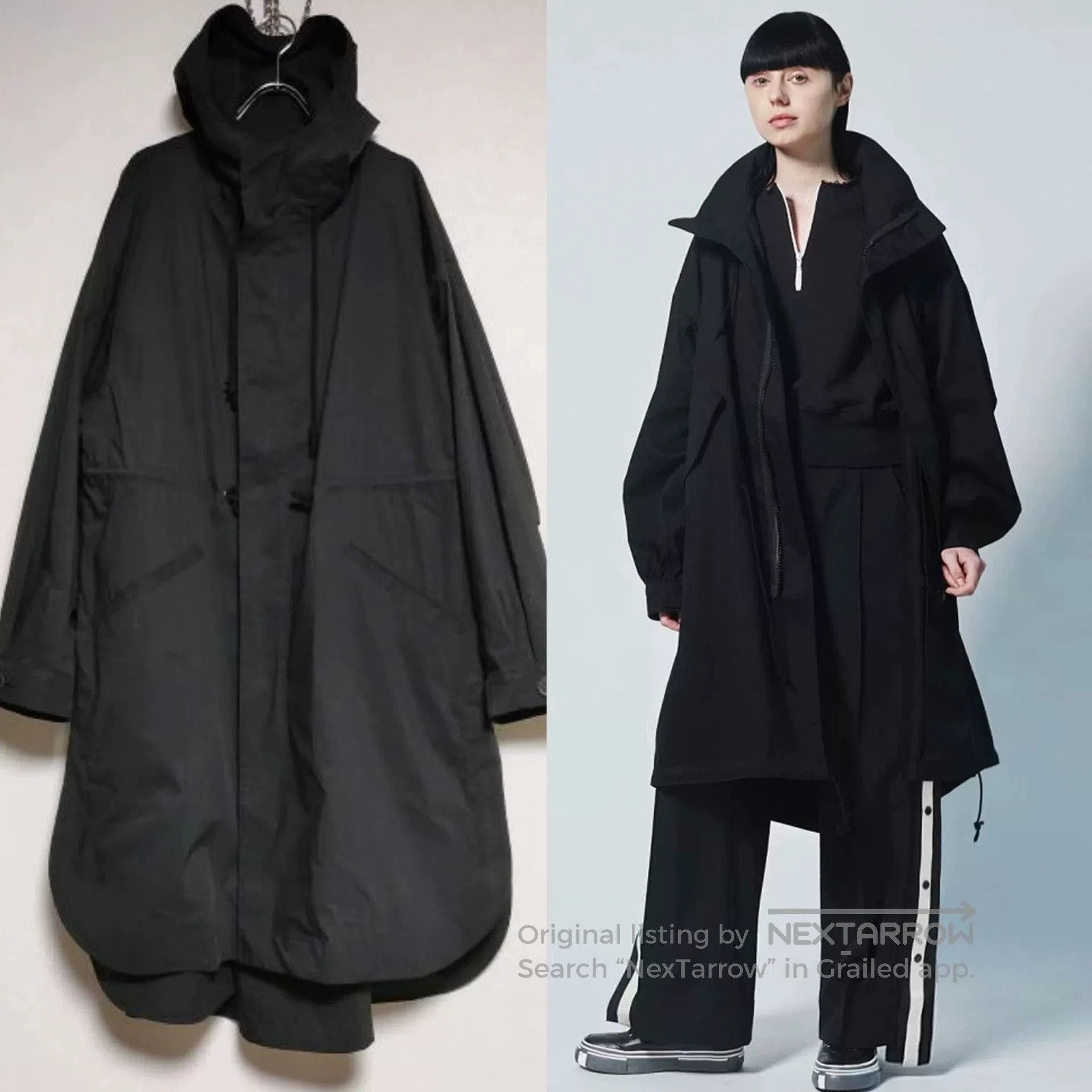 Yohji Yamamoto Yohji Yamamoto Black Hooded Long Coat. Size US M / EU 48-50 / 2 - 1 Thumbnail