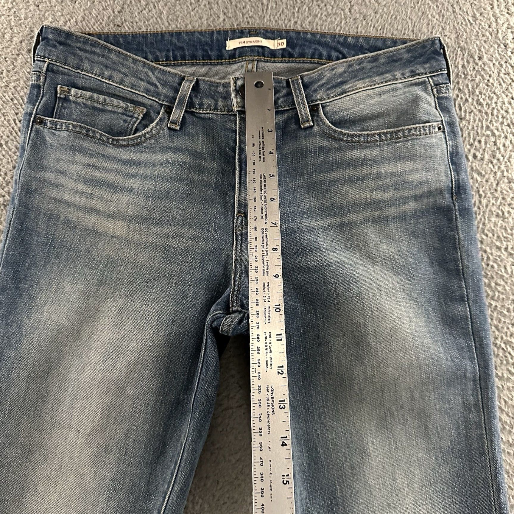 Levi's Levi's Jeans Blue Size 30 714 Straight Denim Stretch Cotton Blend Women Regular Size 30" / US 8 / IT 44 - 7 Thumbnail