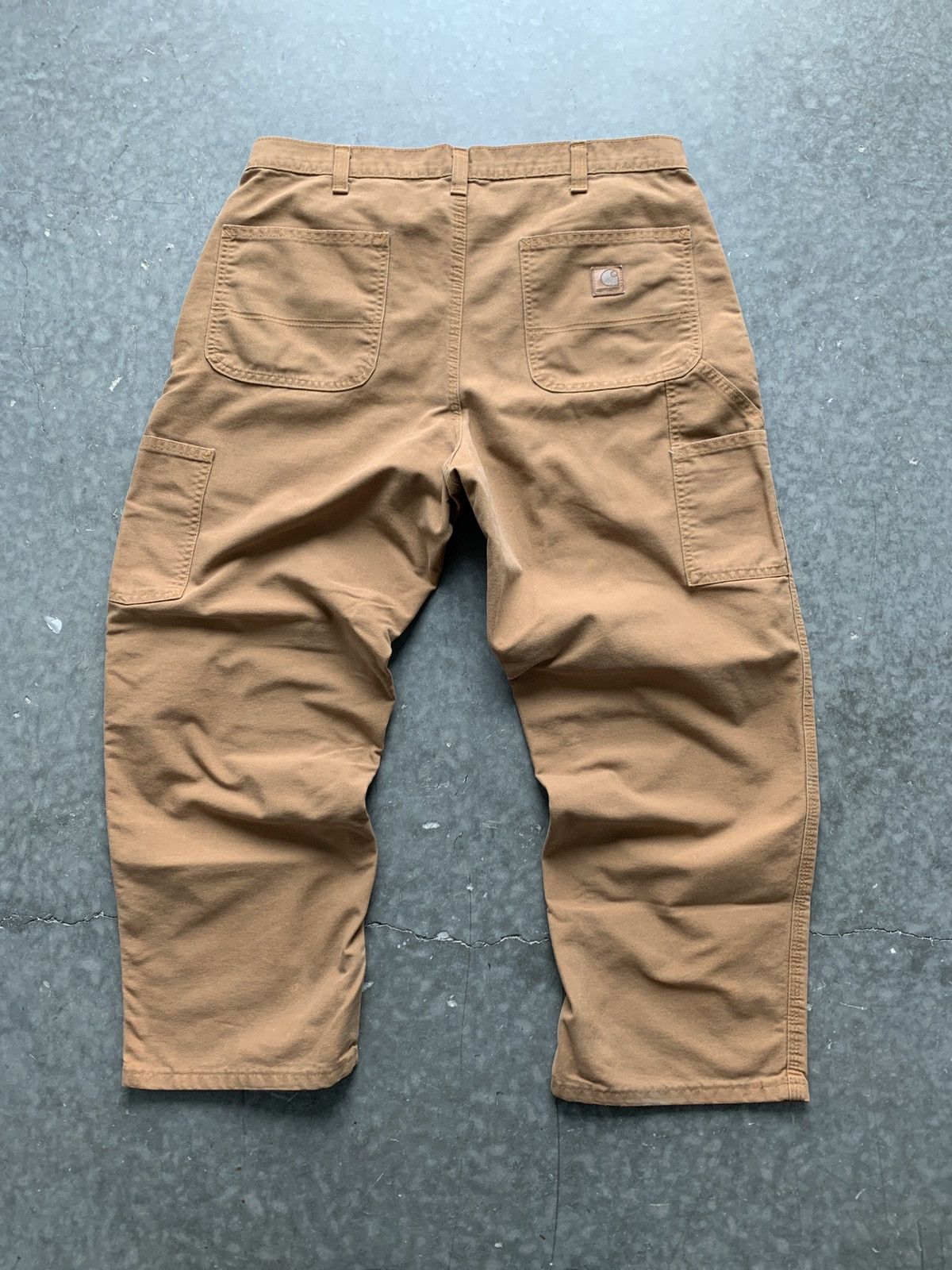 Pre-owned Carhartt X Vintage Essential Vintage Y2k Carhartt Carpenter Pants Baggy In Tan