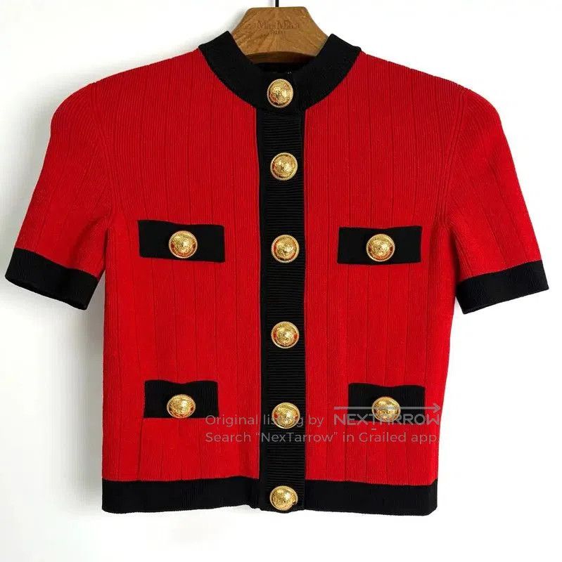 Balmain Balmain Red Short Sleeve Women's T-Shirt . Size XXS / US 00 / IT 34 - 1 Thumbnail