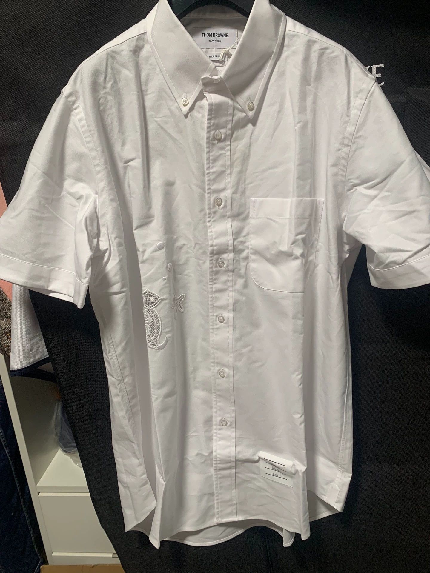 Thom Browne Thom Browne 24 SS Men's Casual Button-Front SS Shirt Size US XL / EU 56 / 4 - 5 Thumbnail