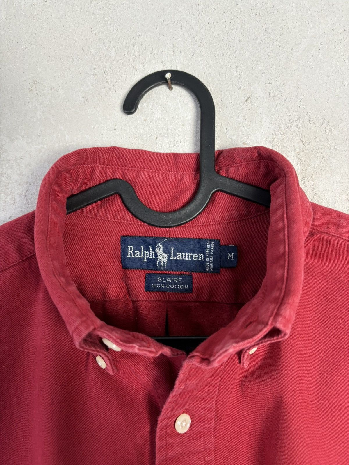 Polo Ralph Lauren × Ralph Lauren Vintage Polo Ralph Lauren Red Heavy Cotton Shirt Size US M / EU 48-50 / 2 - 3 Thumbnail