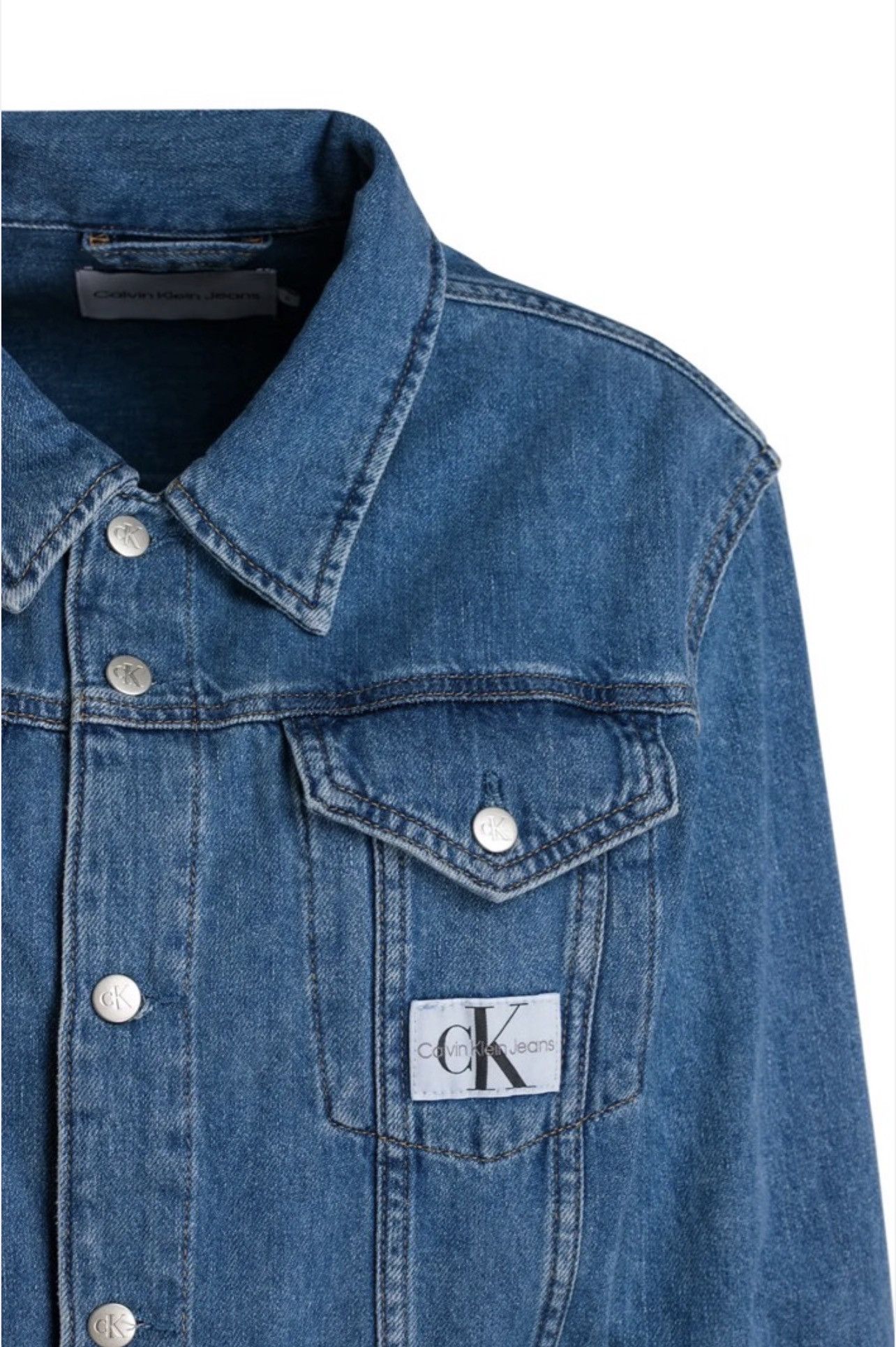 Calvin Klein Calvin Klein Jeans Trucker Blue Denim Midi Dress Size M / US 6-8 / IT 42-44 - 3 Thumbnail