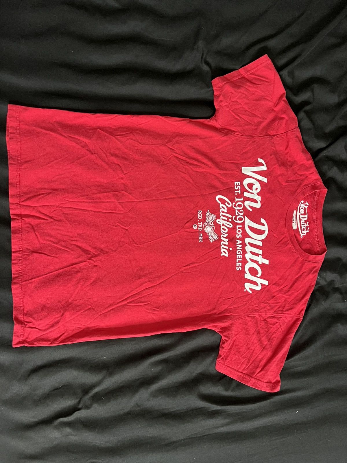 Von Dutch Vintage-Inspired Von Dutch Red Graphic Tee - Y2K Streetwear Size US M / EU 48-50 / 2 - 1 Thumbnail